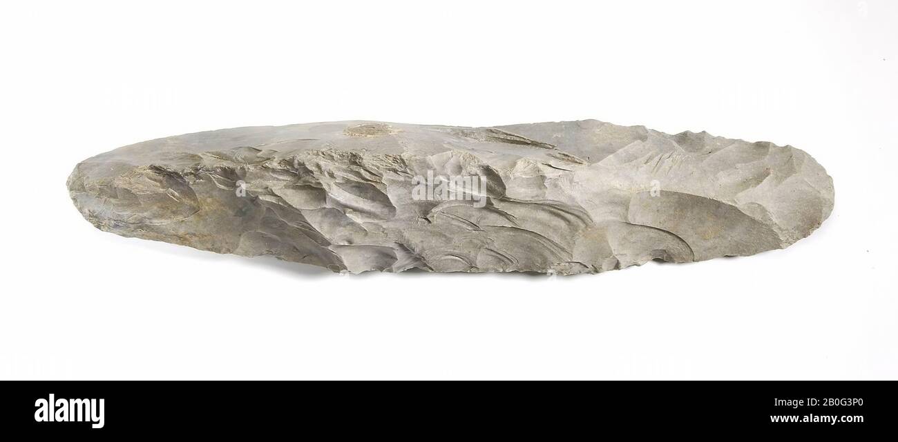 flint, heel, stone, flint, 22.5 x 4.5 cm, prehistory 4500-3500 BC, Netherlands, Limburg, Eijsden-Margraten, Rijckholt Stock Photo