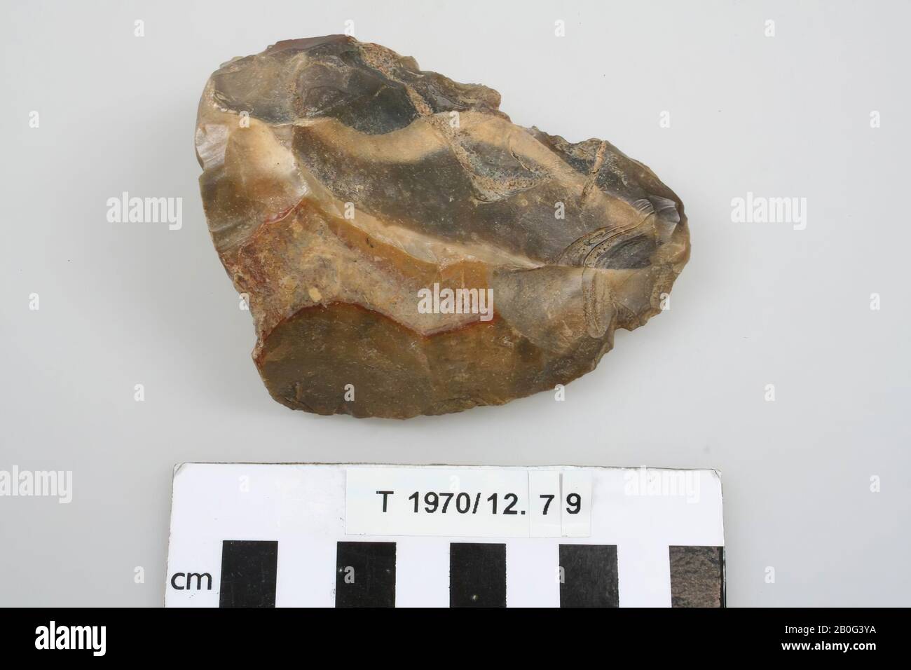 Flint tool, tool, stone, flint, 9,2 x 6,8 x 3,4 cm, prehistoric, England, unknown, unknown, Swanscombe Stock Photo