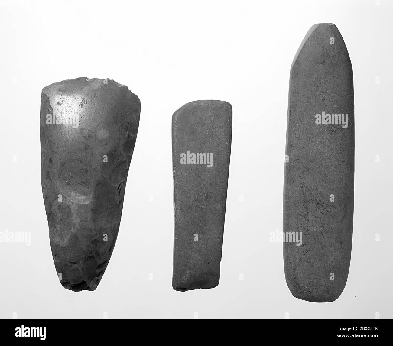 sharpened ax, flint, ax, stone, flint, 12.8 x 6 cm, prehistoric -4000 Stock Photo