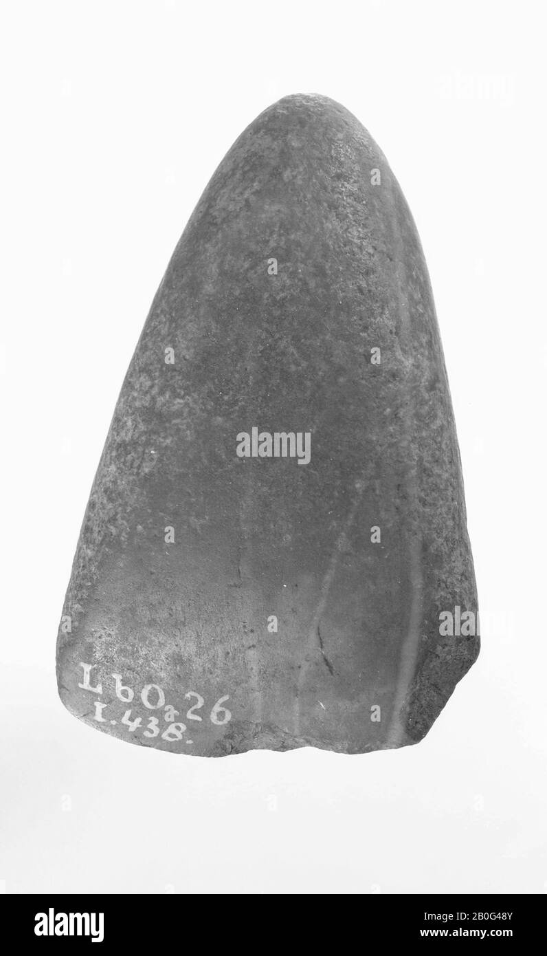polished chisel, ax, stone, 6,7 x 4,5 cm, prehistory -4000 Stock Photo
