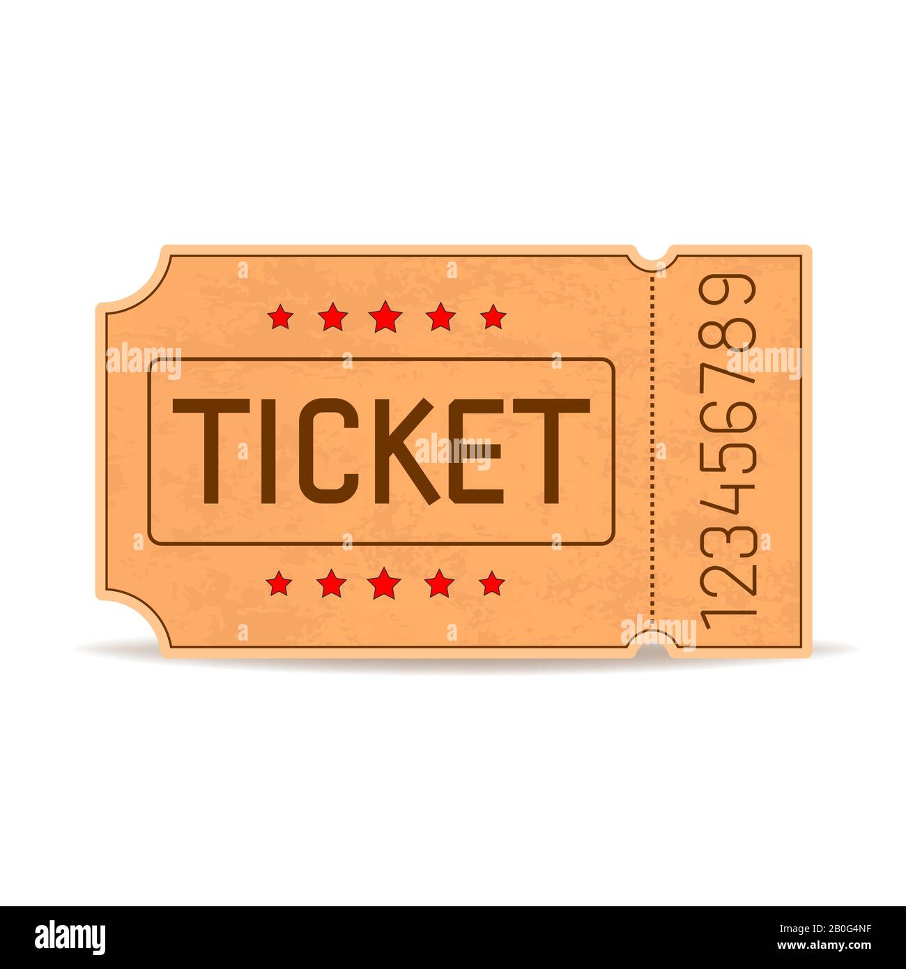 Vector Of A Ticket Icon In A Flat Style. Retro Ticket Stub . Stock Vector