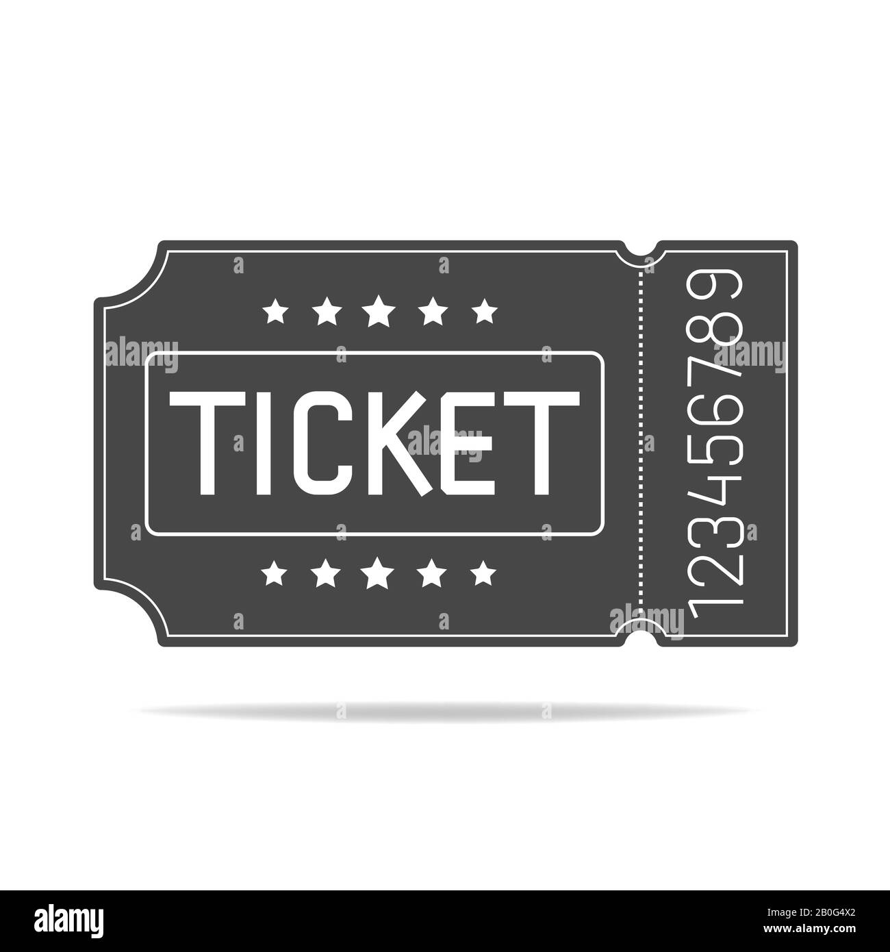 Vector Of A Ticket Icon In A Flat Style. Retro Ticket Stub . Stock Vector