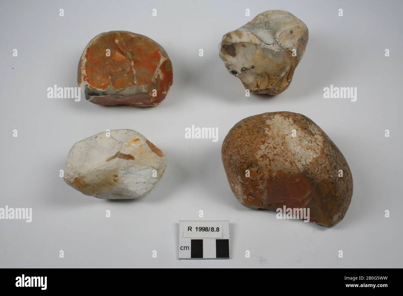 Four pseudo artifacts of flint, pseudo artifact, stone, flint, France Stock Photo