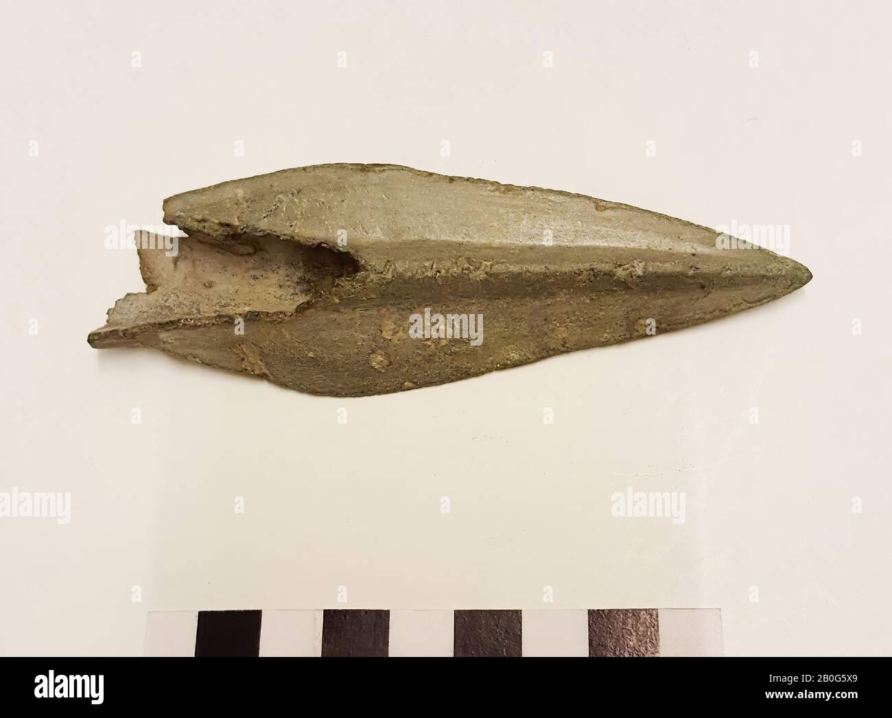 Fragment of bronze spearhead. Bronze Age., Bronze, England, County Kent, spearhead, metal, bronze, 10,6 x 3,5 x 1,1 cm, Bronze Age, England Stock Photo
