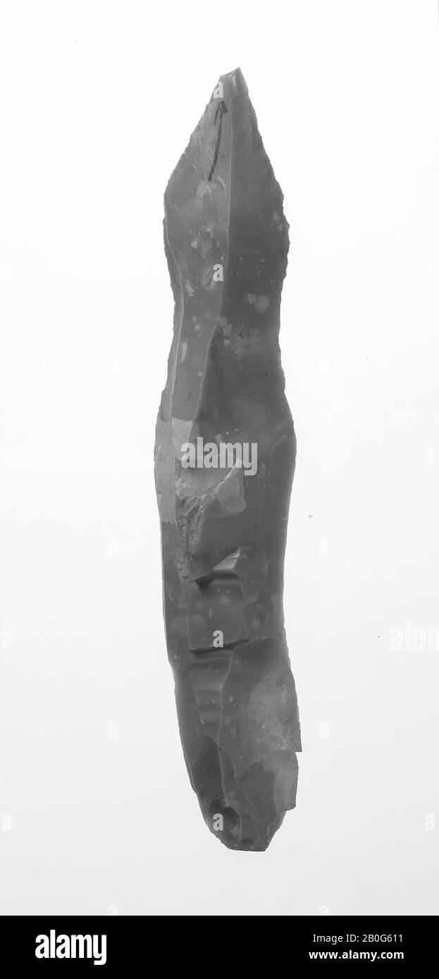 retouched blade, blade, stone, flint, prehistoric -4000 Stock Photo