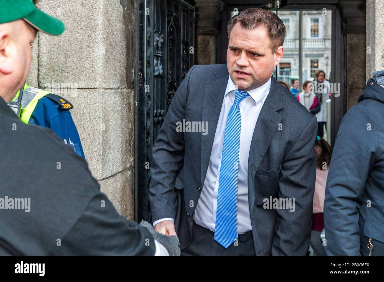 Dublin, Ireland. 20th Feb, 2020. Neale Richmond TD (FG) was at Leinster House on the first day of the 33rd Dáil. Credit: Andy Gibson/Alamy Live News Stock Photo