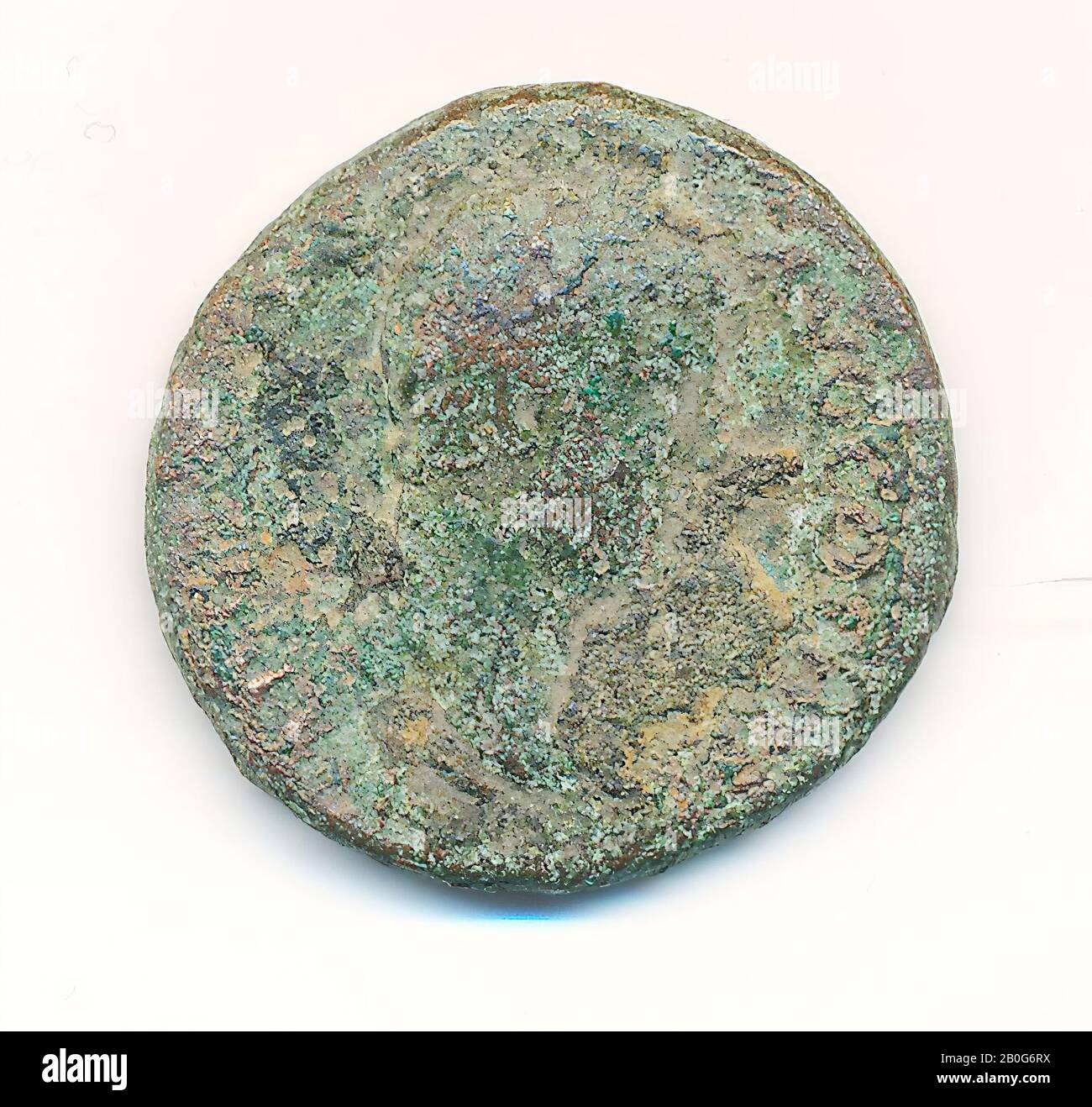 Vz: head n.r., HADRIANUS - AUG COS III PP, Kz: standing figure, coin, dupondius Stock Photo