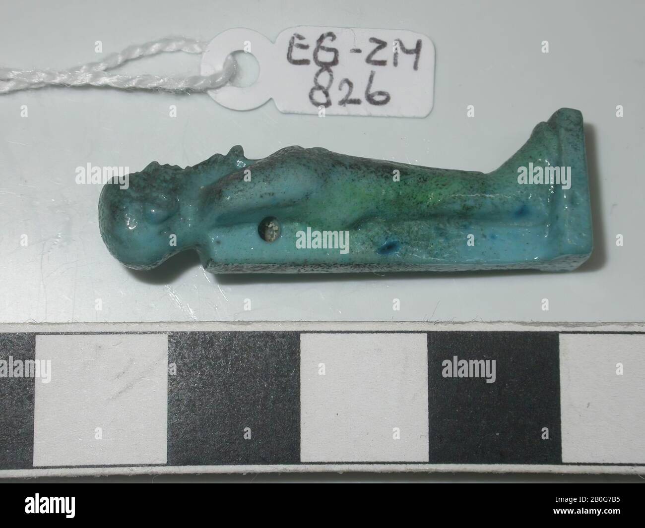 Ptah, standing, waasscepter, amulet, god, faience, 3.8 cm (1 1 Stock Photo