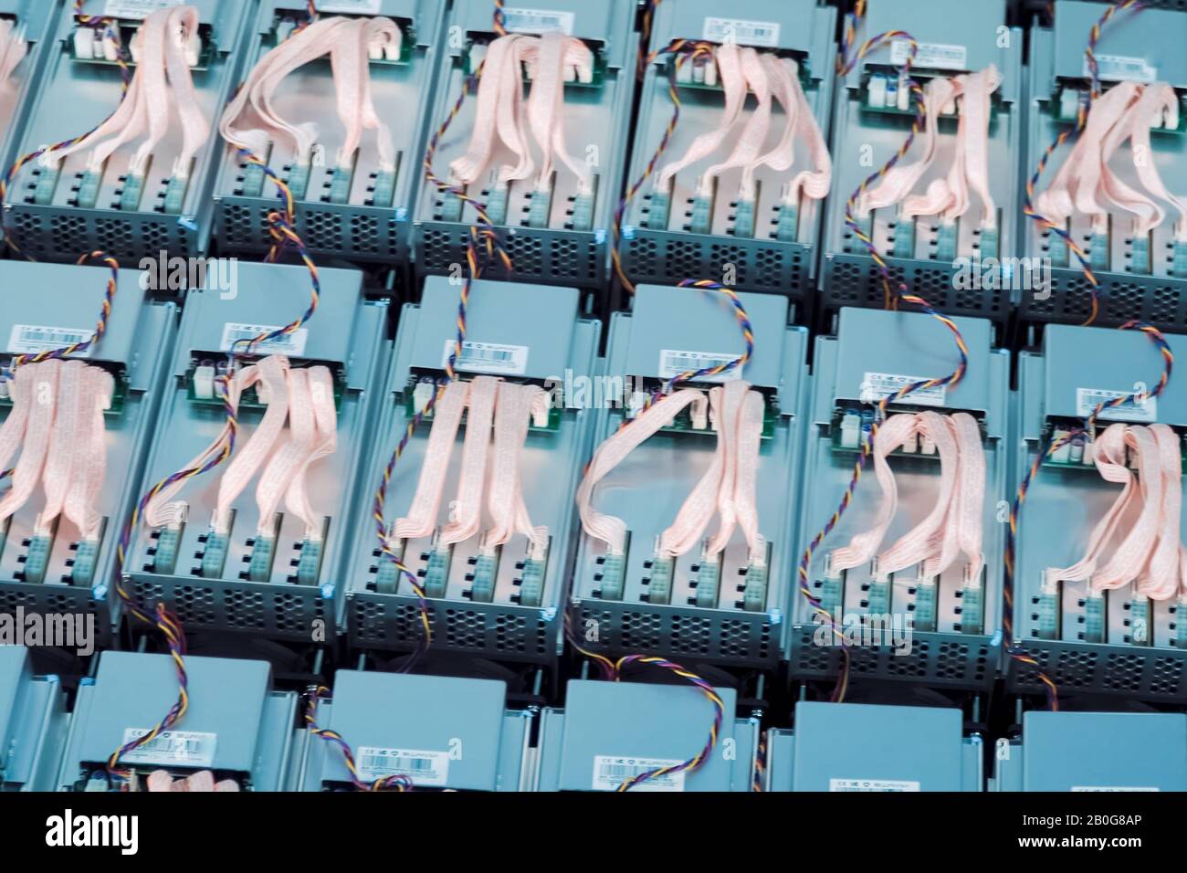 Water cooling of the mining farm, equipment in liquid Stock Photo Alamy