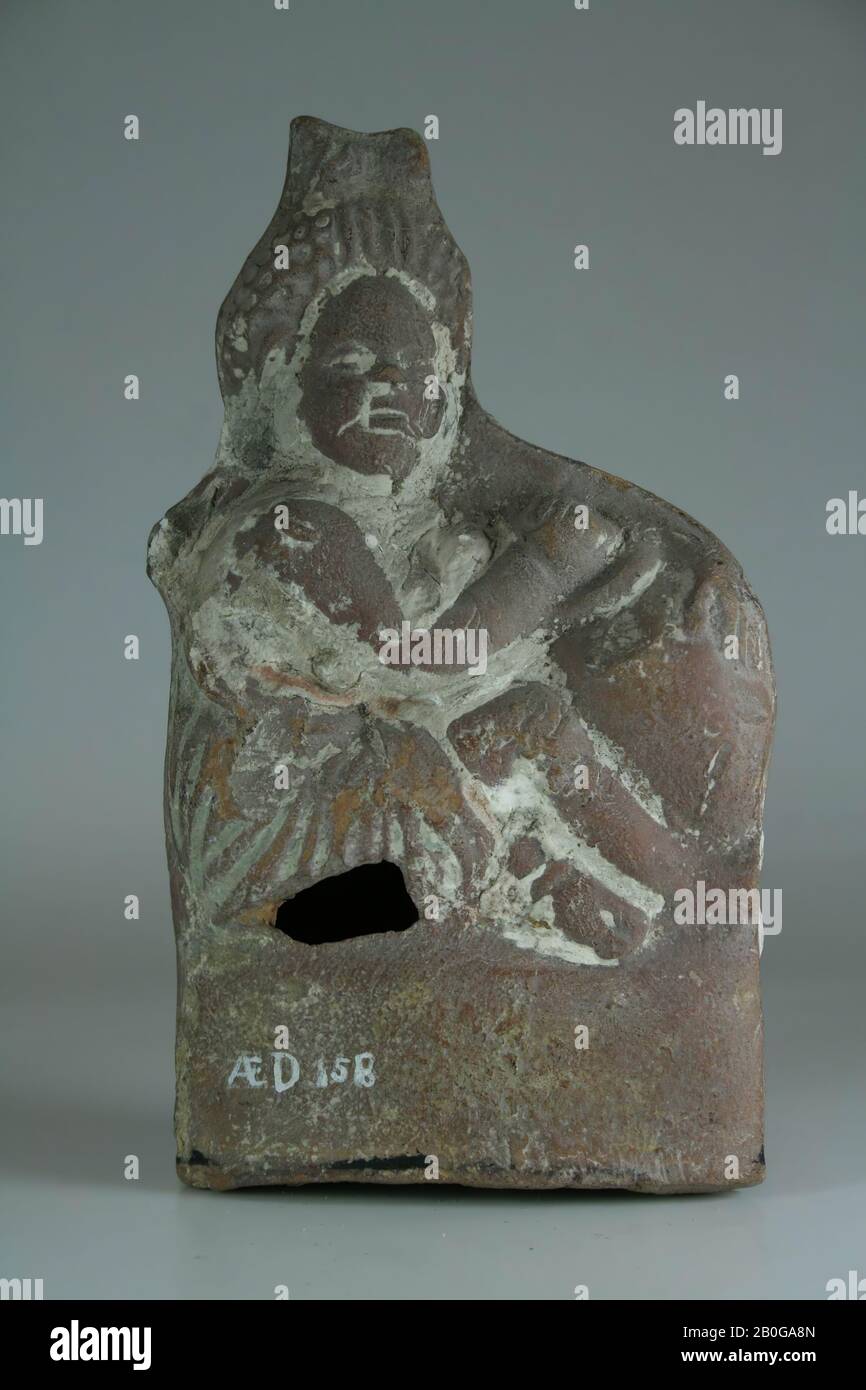 Harpokrates, sitting, votive statue, terracotta, 14.3 cm, GrecoRoman