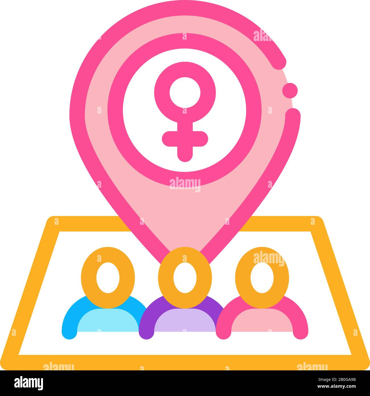 Gps Mark Location Icon Vector Outline Illustration Stock Vector Image ...