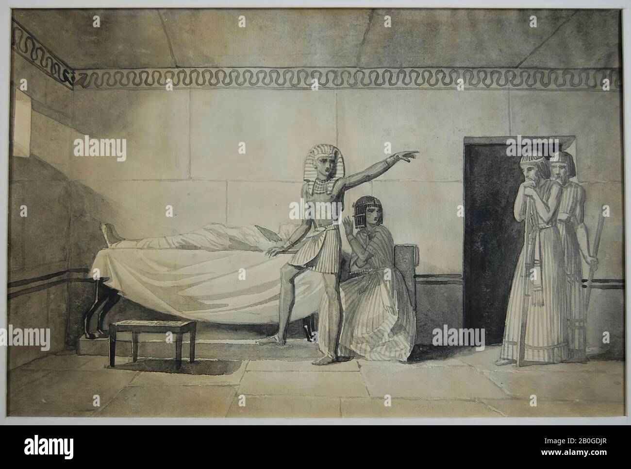 Interior Illustration For Le Roman De La Momie P 228 At The Bar Of His Deceased Son Pharaoh Gives The Hebrews Permission To Go Into The Desert Pen Drawing Paper 14 1