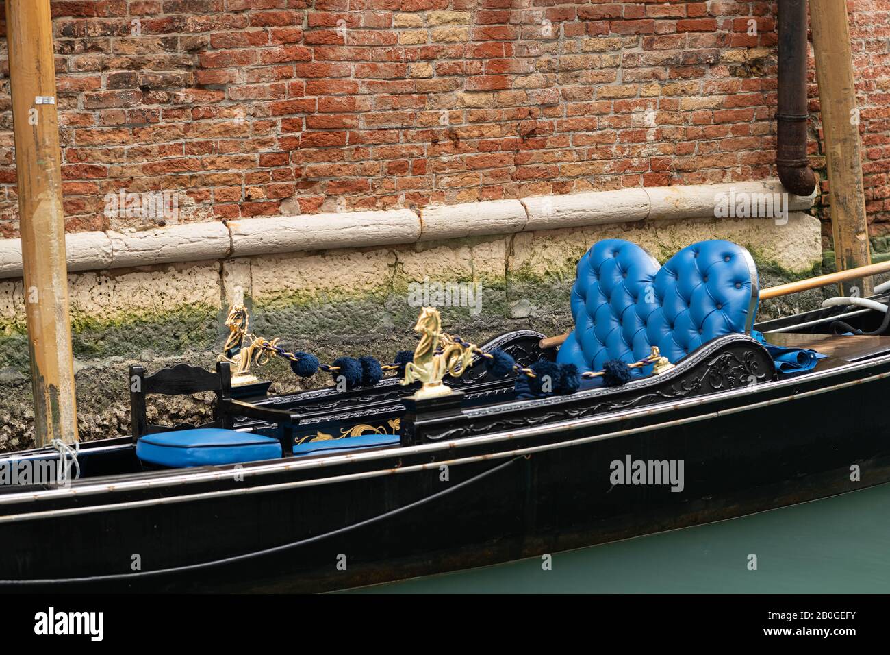Detail of an empty gondola in Venice (Italy Stock Photo - Alamy