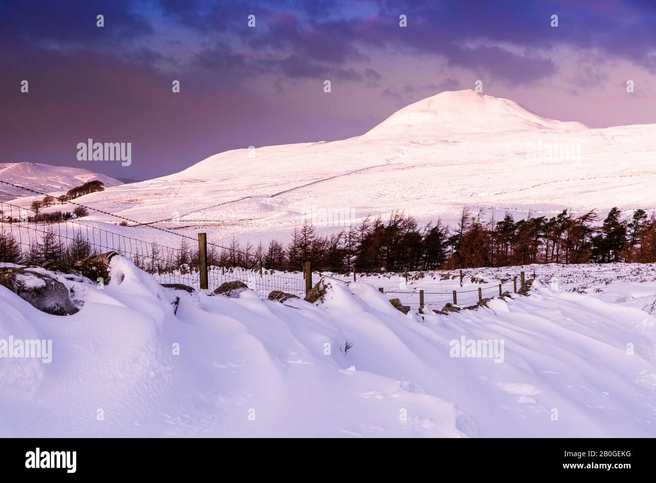 Dawn over the West Lomond hill in the county of Fife, Scotland, UK