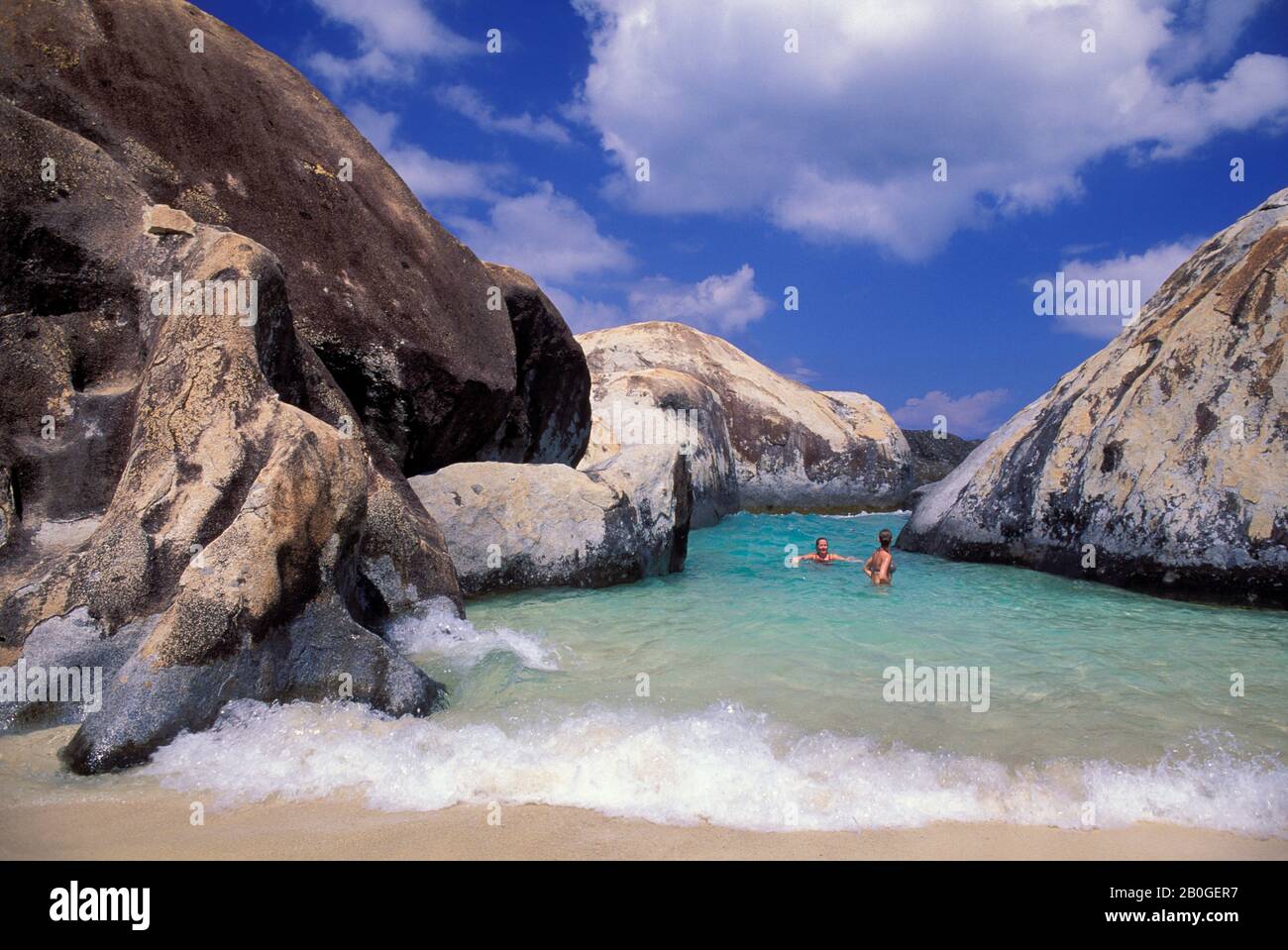 BRITISH VIRGIN ISLAND, VIRGIN GORDA, THE BATHS, GRANITE ROCK FORMATIONS ...