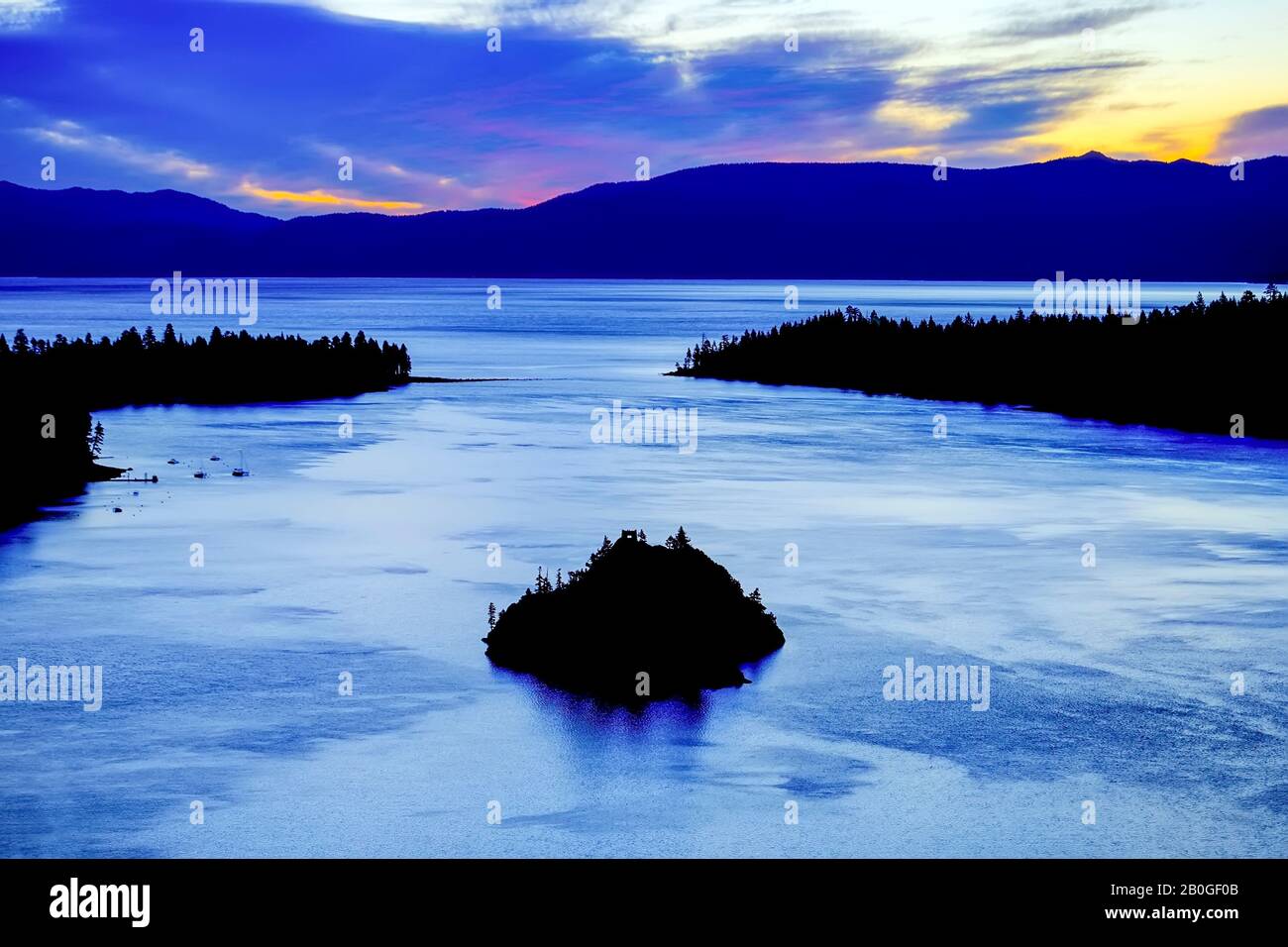Emerald Bay at Sunrise - Lake Tahoe, California. USA Stock Photo