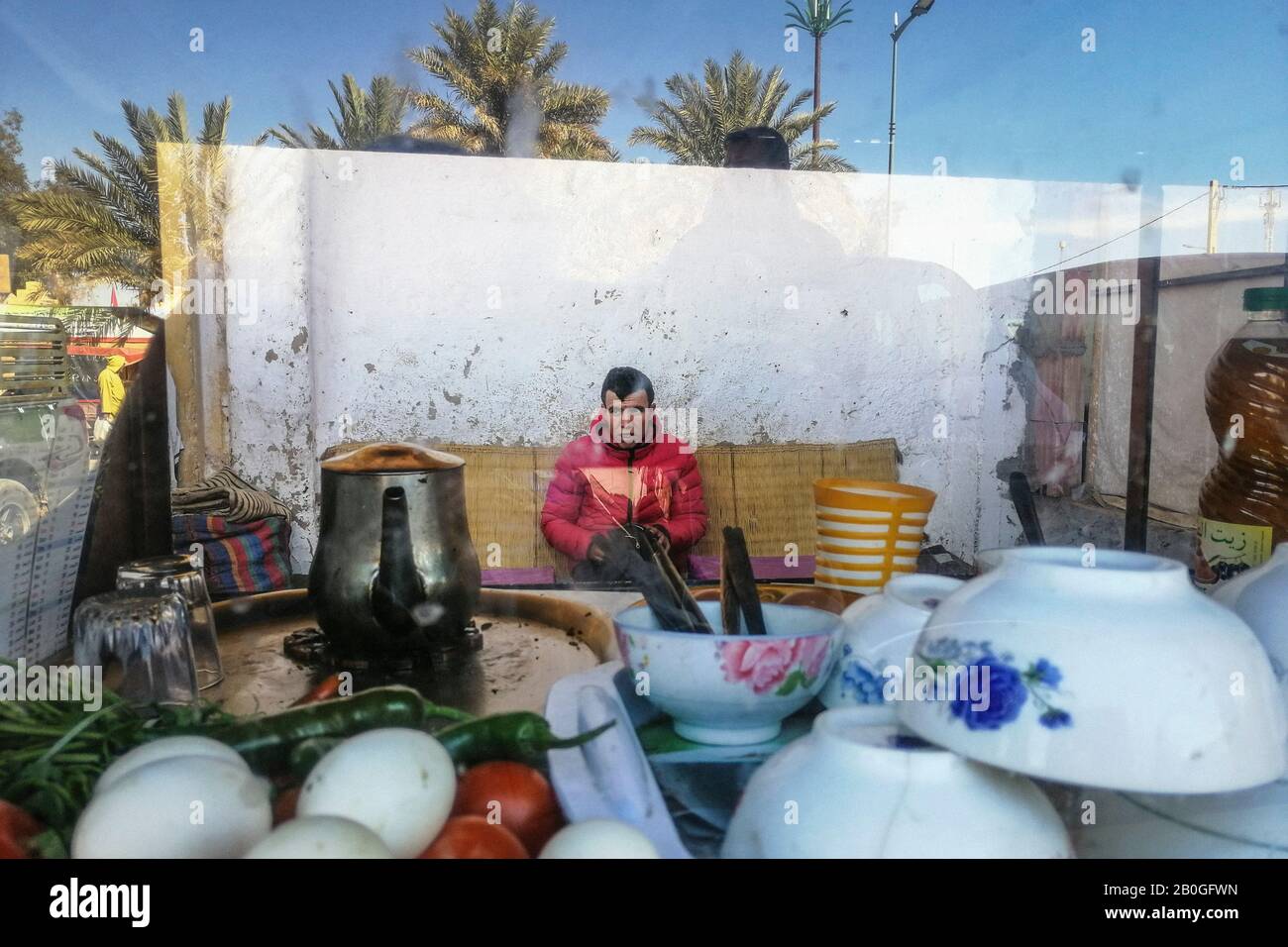 Morocco, Rissani, local restaurant Stock Photo