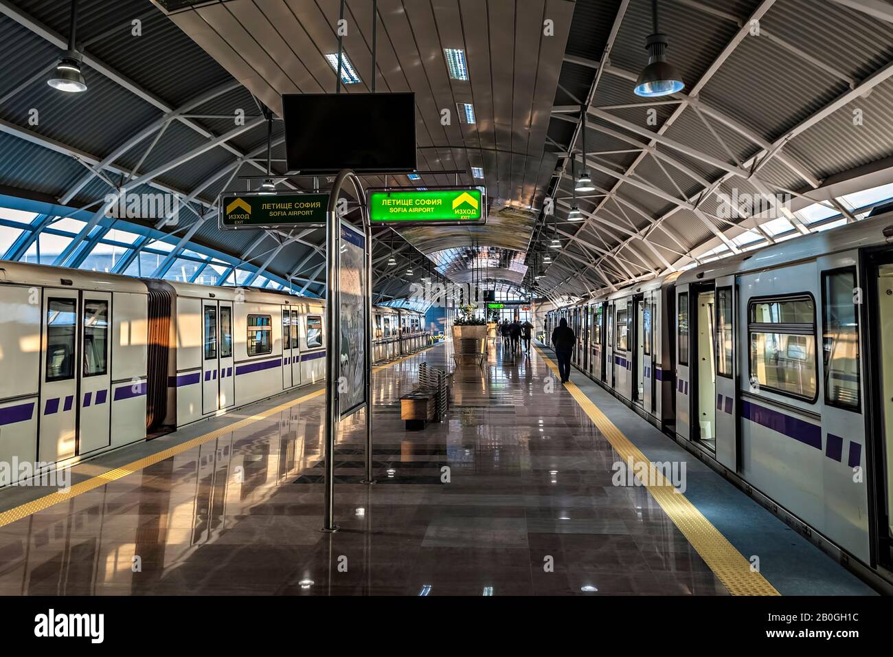 Metro Station of Sofia Airport;Sofia,Bulgaria; Stock Photo
