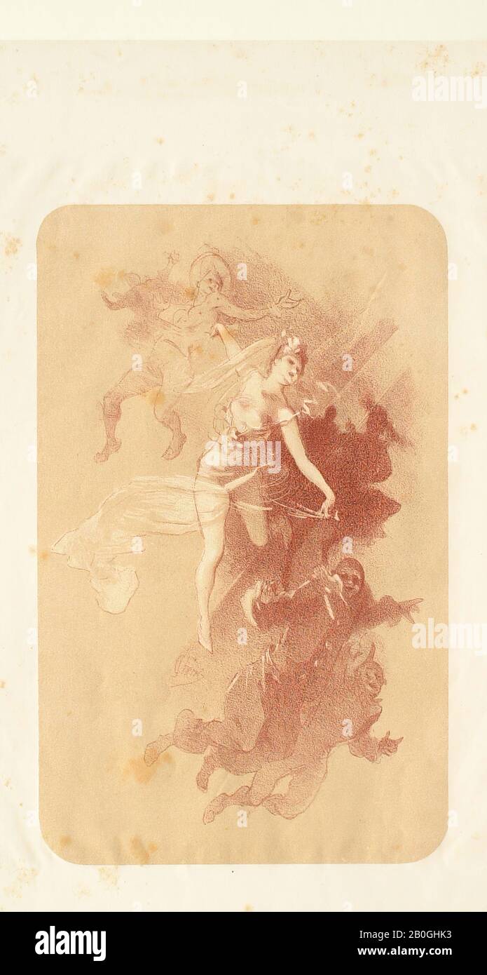 Jules Chéret, French, 1836–1932, Farandole, 1846–1932, Lithograph in sanguine and white on beige paper, image: 14 1/2 x 9 in. (36.9 x 22.9 cm Stock Photo
