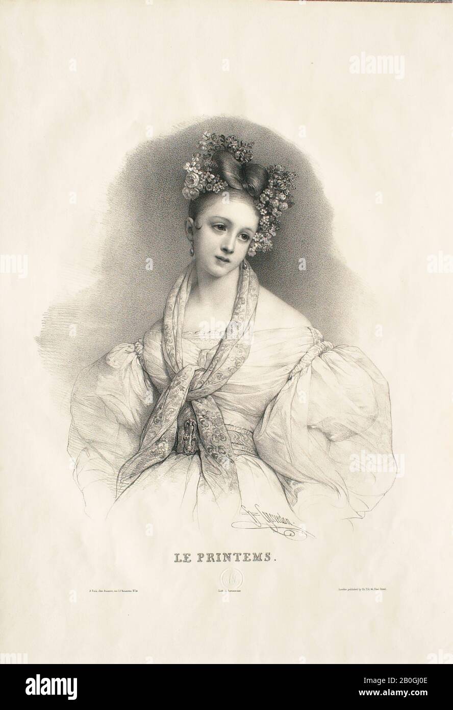 Henri Grevedon, French, 1776–1860, Les quatre saisons: Le printemps, 1786–1860, Lithograph on wove paper, sheet: 22 3/16 x 15 3/8 in. (56.4 x 39.1 cm Stock Photo