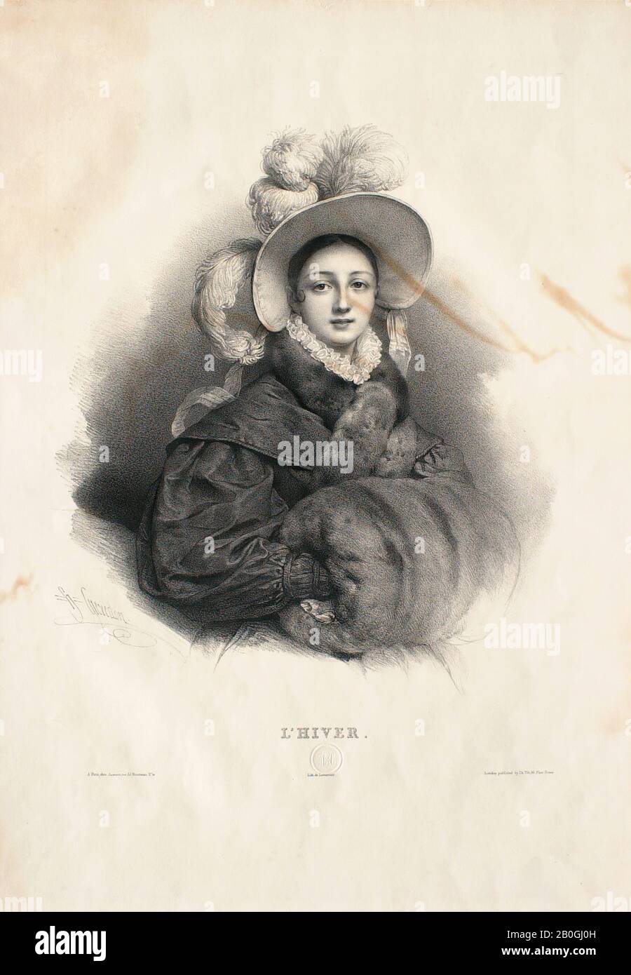 Henri Grevedon, French, 1776–1860, Les quatre saisons: L'hiver, 1786–1860, Lithograph on wove paper, sheet: 22 1/4 x 15 3/8 in. (56.5 x 39.1 cm Stock Photo