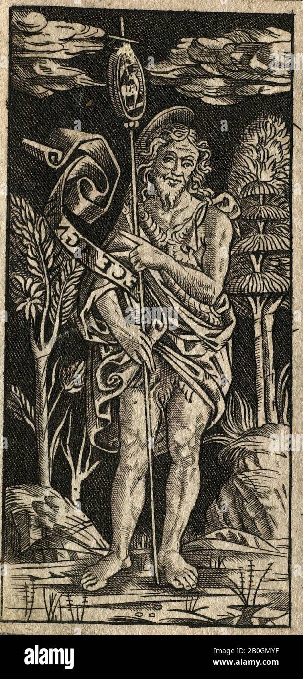 Unknown, St. John the Baptist, 19th Century, Engraving, image: 2 5/8 x 1 1/4 in. (6.6 x 3.1 cm Stock Photo