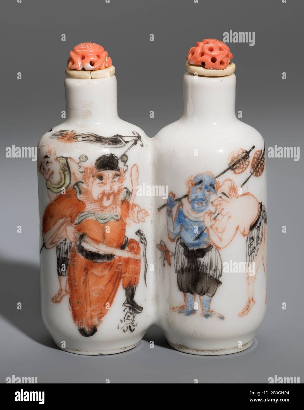 Chinese, Snuff Bottle, Porcelain, Height: 2 1/2 in. (6.4 cm Stock Photo