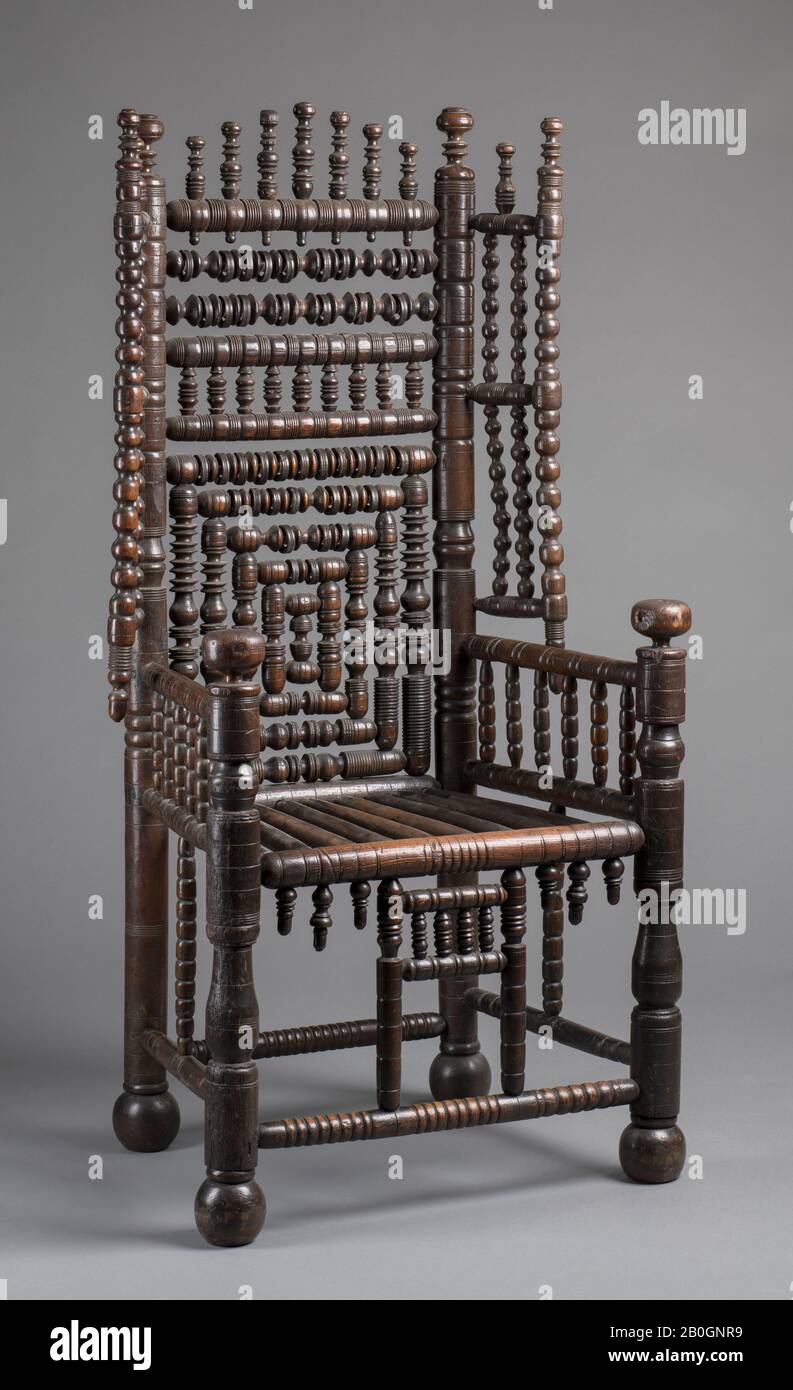 Unknown, Spool Chair (one of pair), 1550–1650, Wood Stock Photo