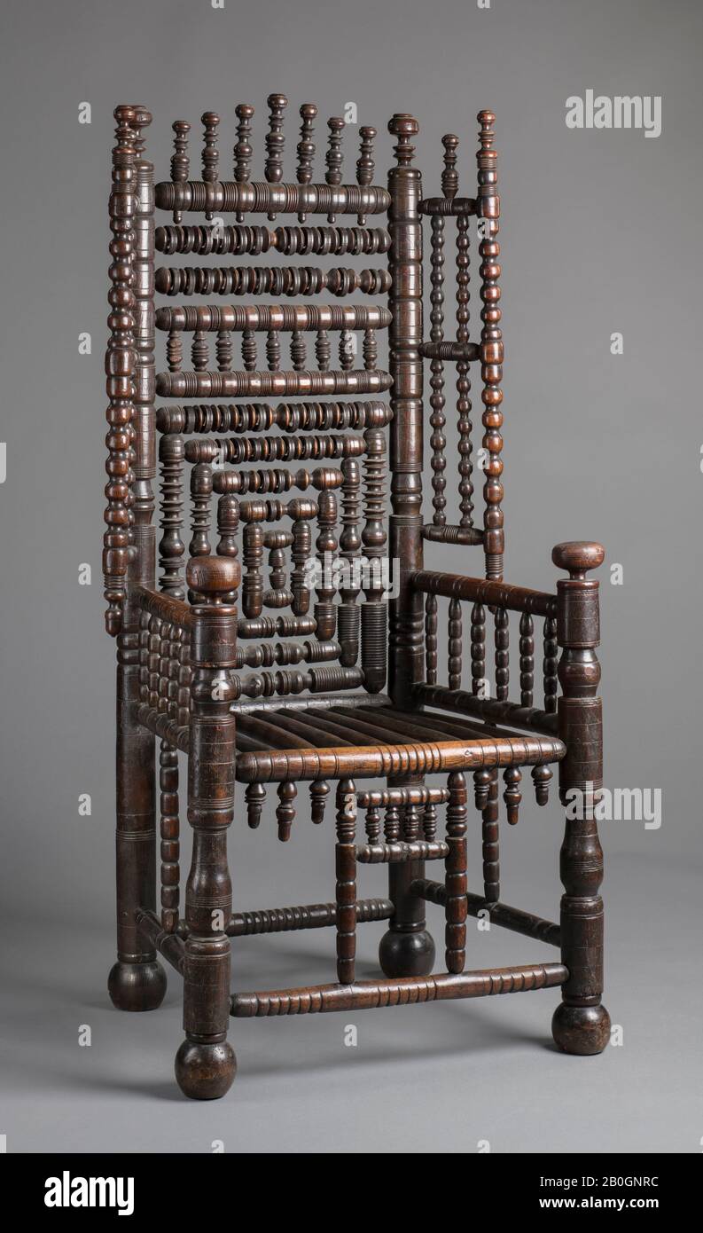 Unknown, Spool Chair (one of pair), 1550–1650, Wood Stock Photo