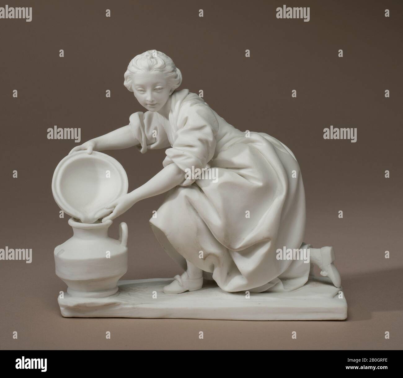 Sèvres Porcelain Manufactory, French, 1756–present, The Dairy Maid, c. 1757–c. 1766, Soft-paste porcelain (biscuit), Height: 5 13/16 in. (14.8 cm Stock Photo
