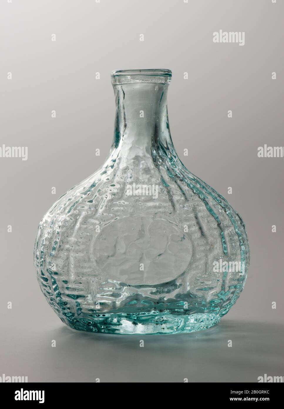 Maker unknown, Miniature Bottle, c. 1830–c. 1870, Aquamarine glass, Height: 3 1/8 in. (7.9 cm Stock Photo