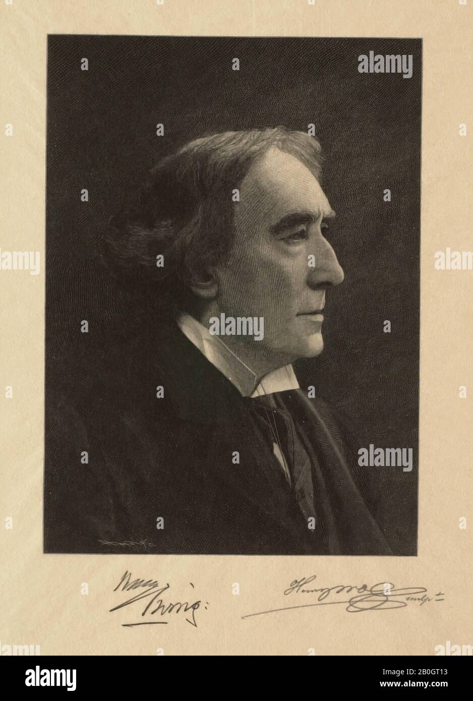 Henry Wolf, American, 1852–1916, Sir Henry Irving, 1912, Wood engraving on china paper, image: 7 1/16 x 5 1/8 in. (17.9 x 13 cm Stock Photo