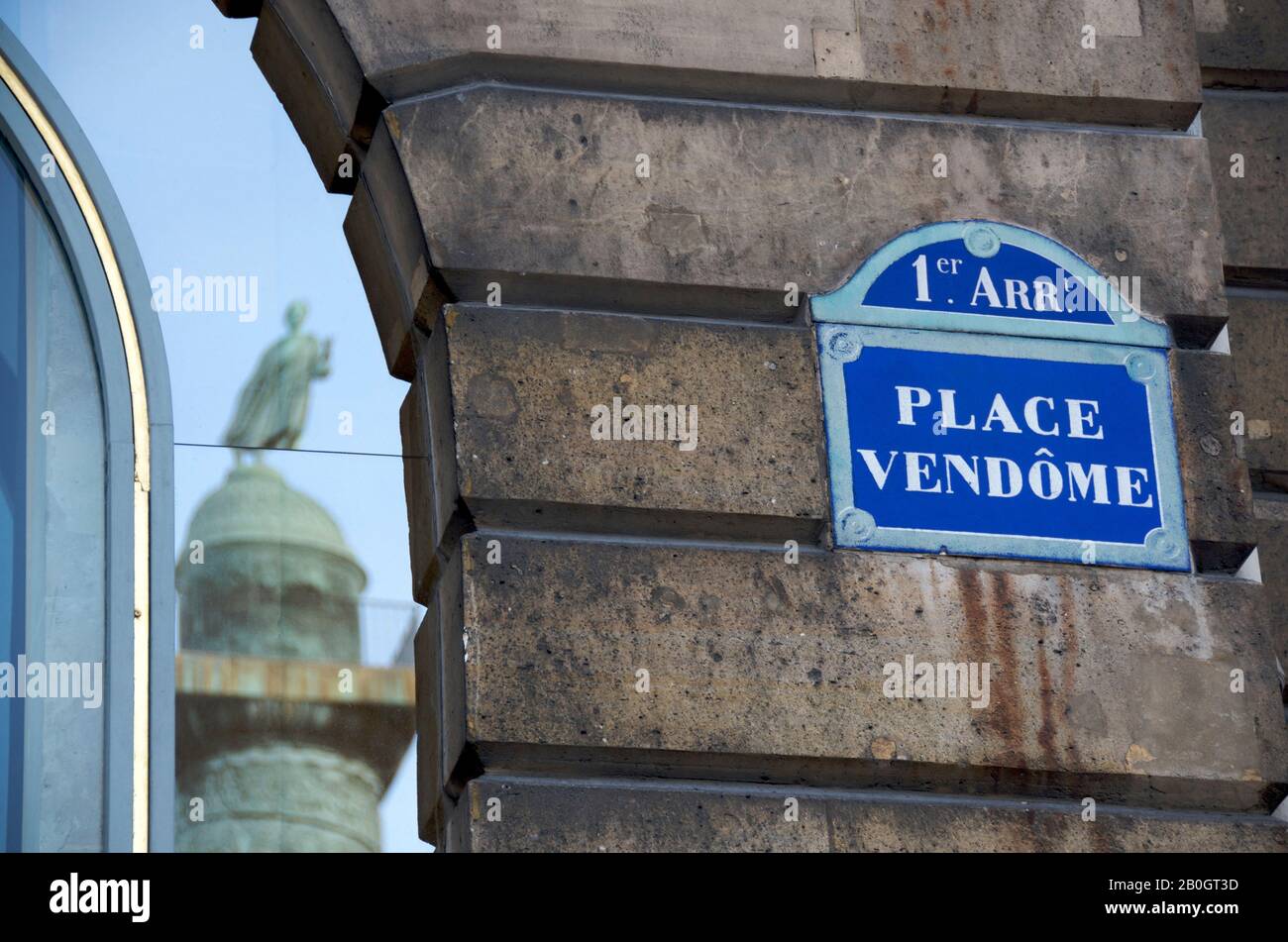 Address sign on Place Vendome, Paris, Ile de France, France Stock Photo