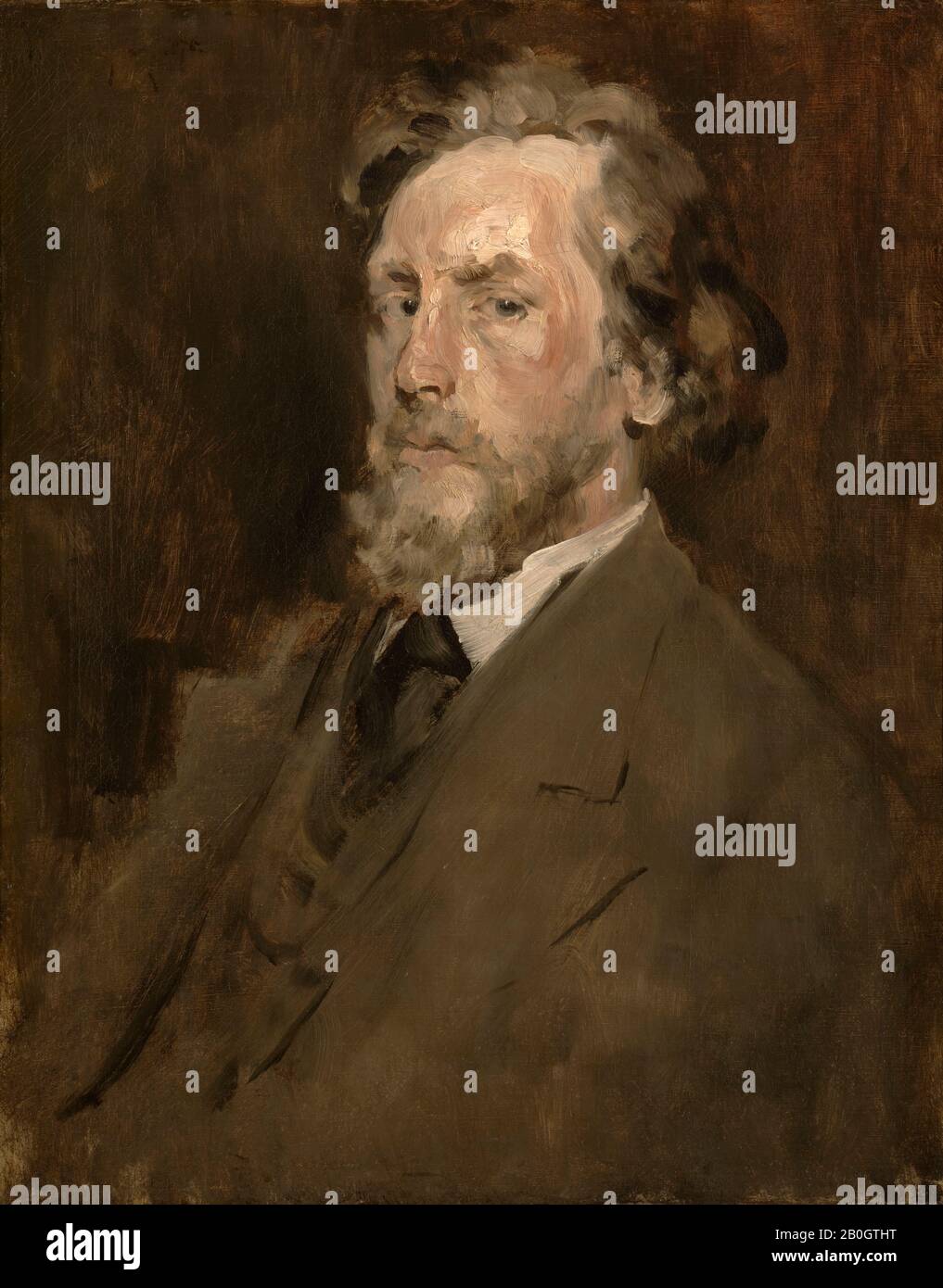 William Merritt Chase, American, 1849–1916, Portrait of a Man, c. 1875, Oil  on canvas, 24 x 19 in. (61 x 48.3 cm Stock Photo - Alamy
