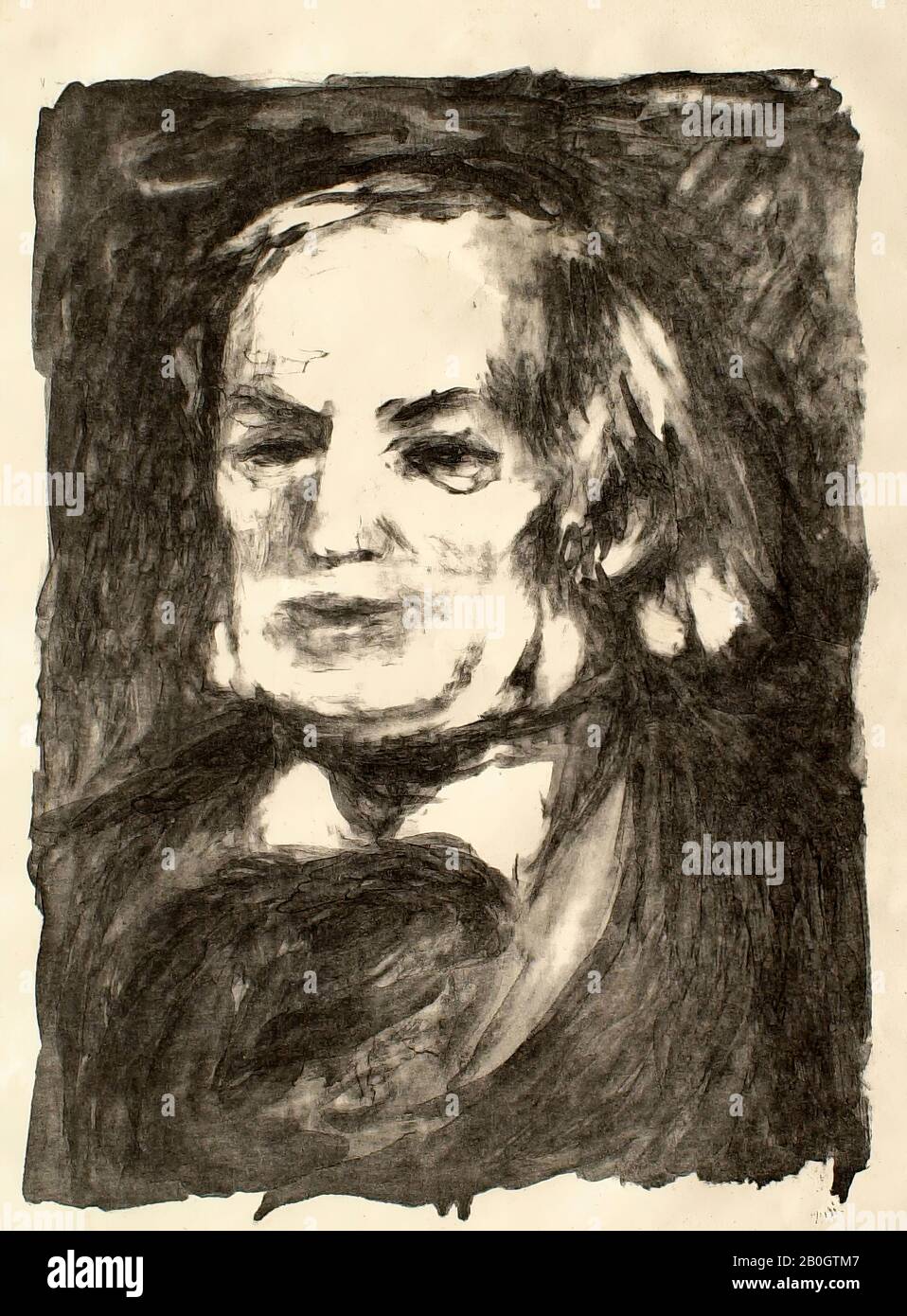 Pierre-Auguste Renoir, French, 1841–1919, Portrait of Richard Wagner, c. 1900, Lithograph on paper, image: 16 7/8 x 12 5/8 in. (42.8 x 32 cm Stock Photo