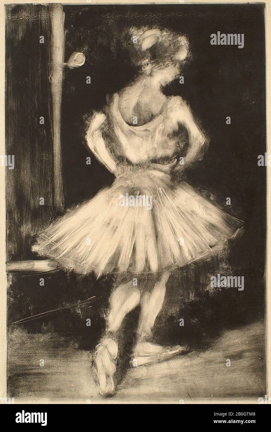 Adolphe Albert, French, 1853–1938, Dancer (verso: Dancer with Admirers), 1890s, Monotype on wove paper, image: 17 3/8 x 11 3/8 in. (44.1 x 28.9 cm Stock Photo