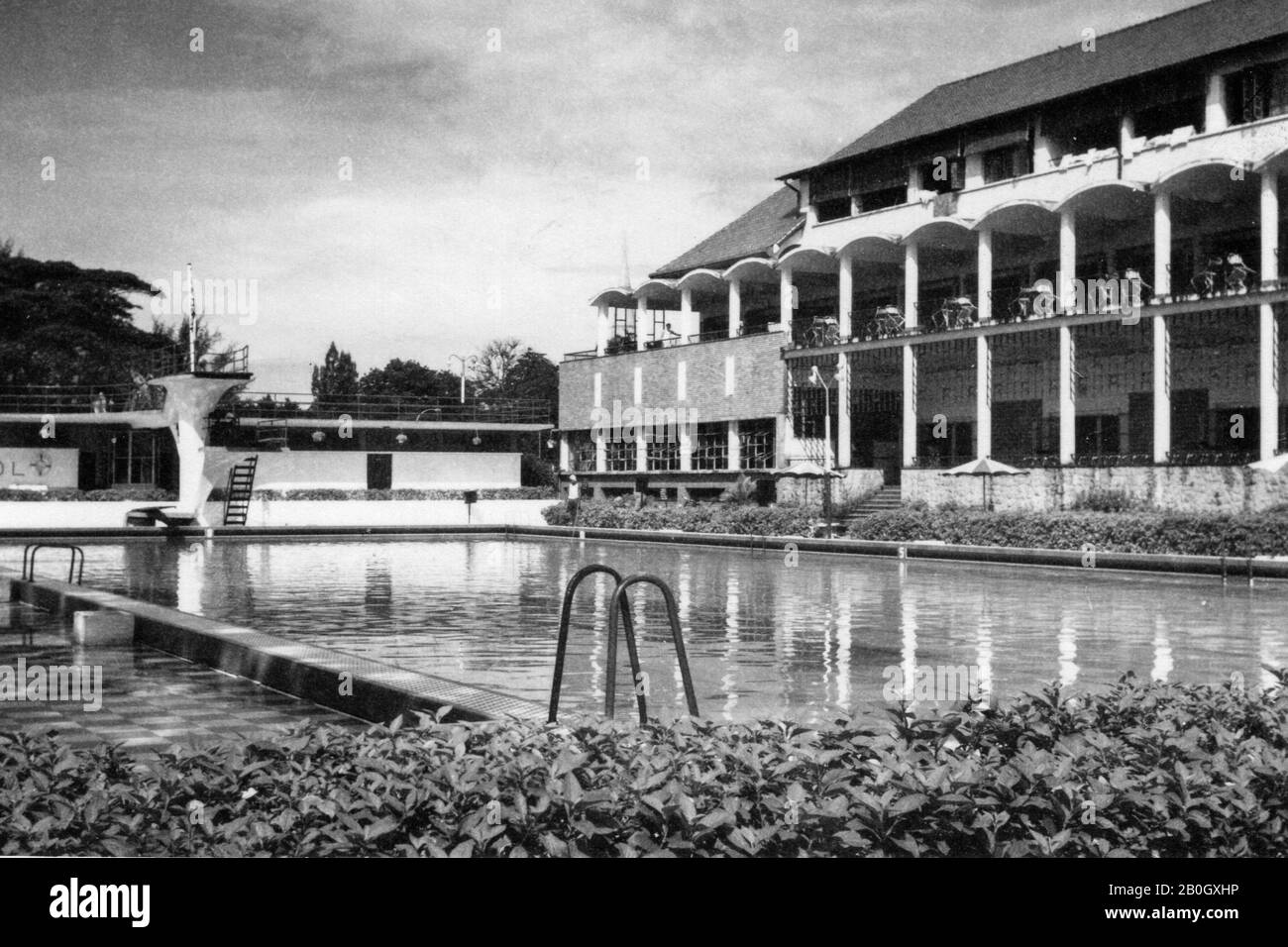 Singapore. 1958. Britannia Club swimming pool. Stock Photo