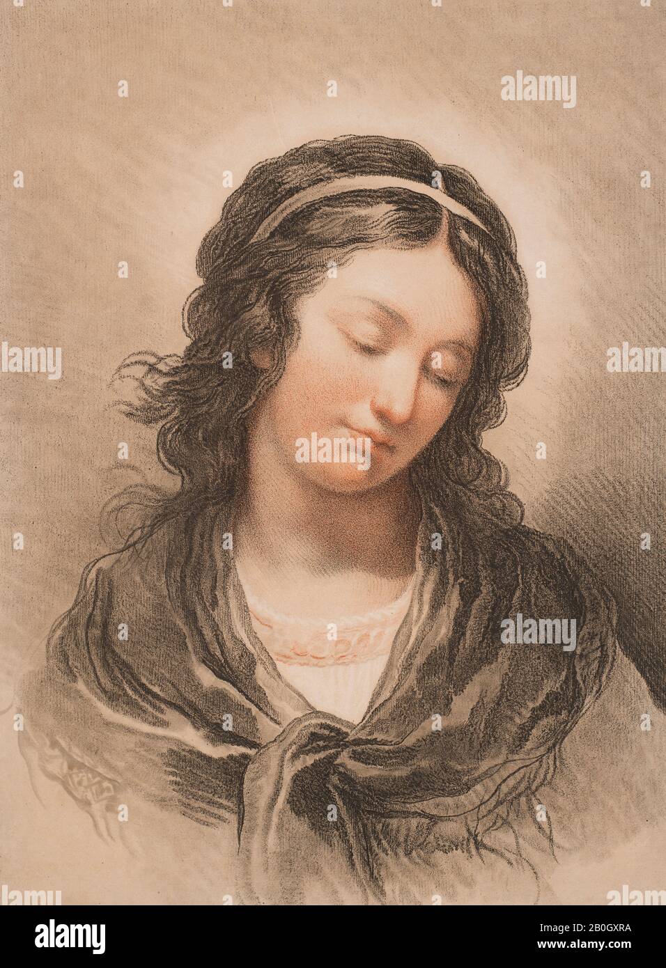 Crayon manner engraving on laid paper hires stock photography and