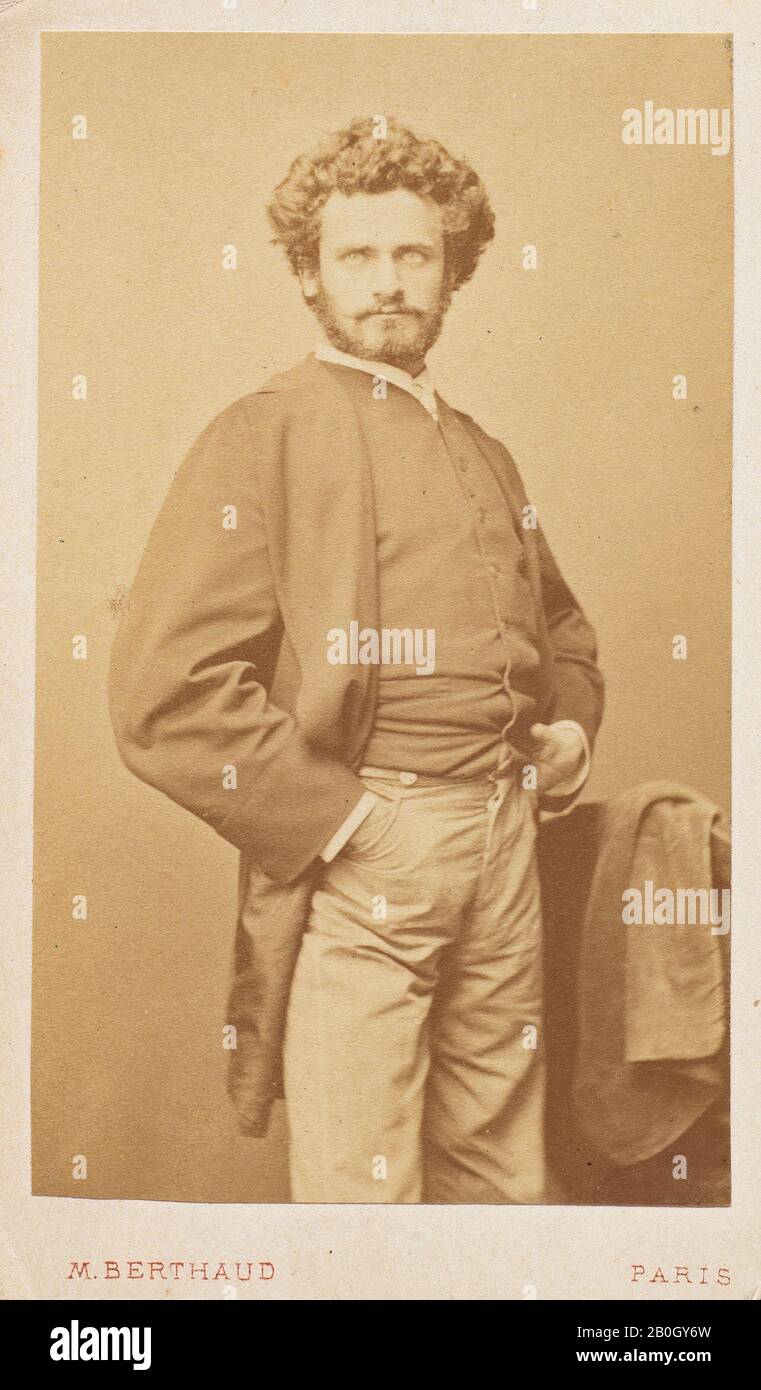 Michel Berthaud, French, active 2nd half of 19th century, Henri Regnault, Carte-de-Visite, 1866–71, Albumen print from glass negative, image: 3 11/16 x 2 3/16 in. (9.4 x 5.6 cm Stock Photo