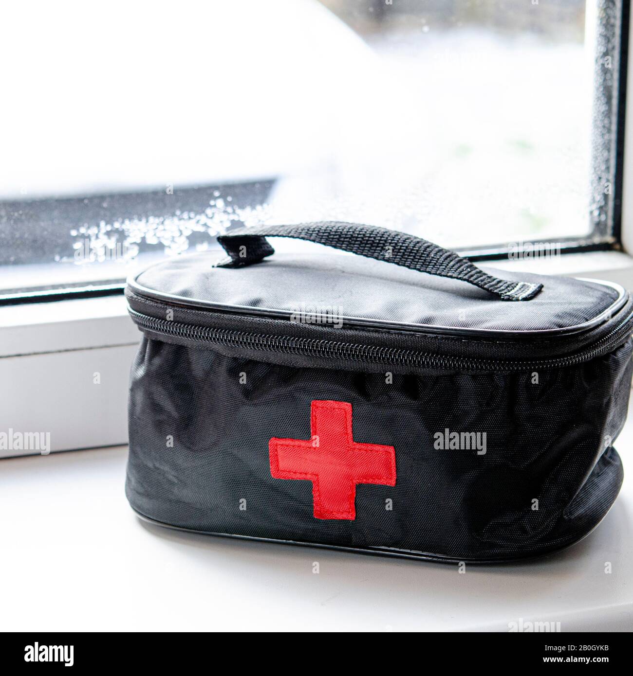 Car first aid kit with a set of medicines to save the life of the