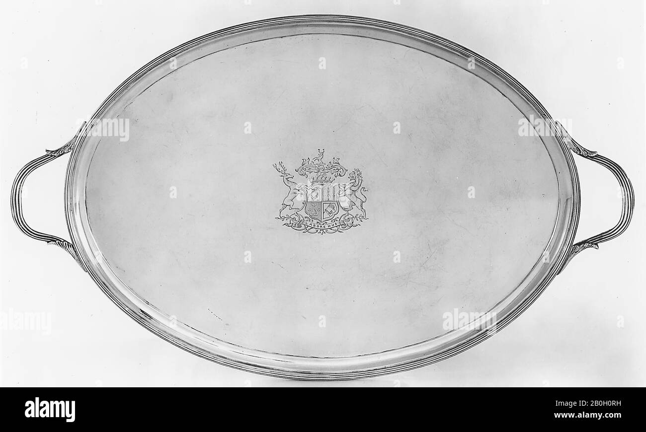 Charles Stuart Harris, English, 1830–1918, Tray, 1897/98, Silver, Overall: 1 1/8 x 22 9/16 x 13 1/4 in. (2.9 x 57.3 x 33.7 cm Stock Photo