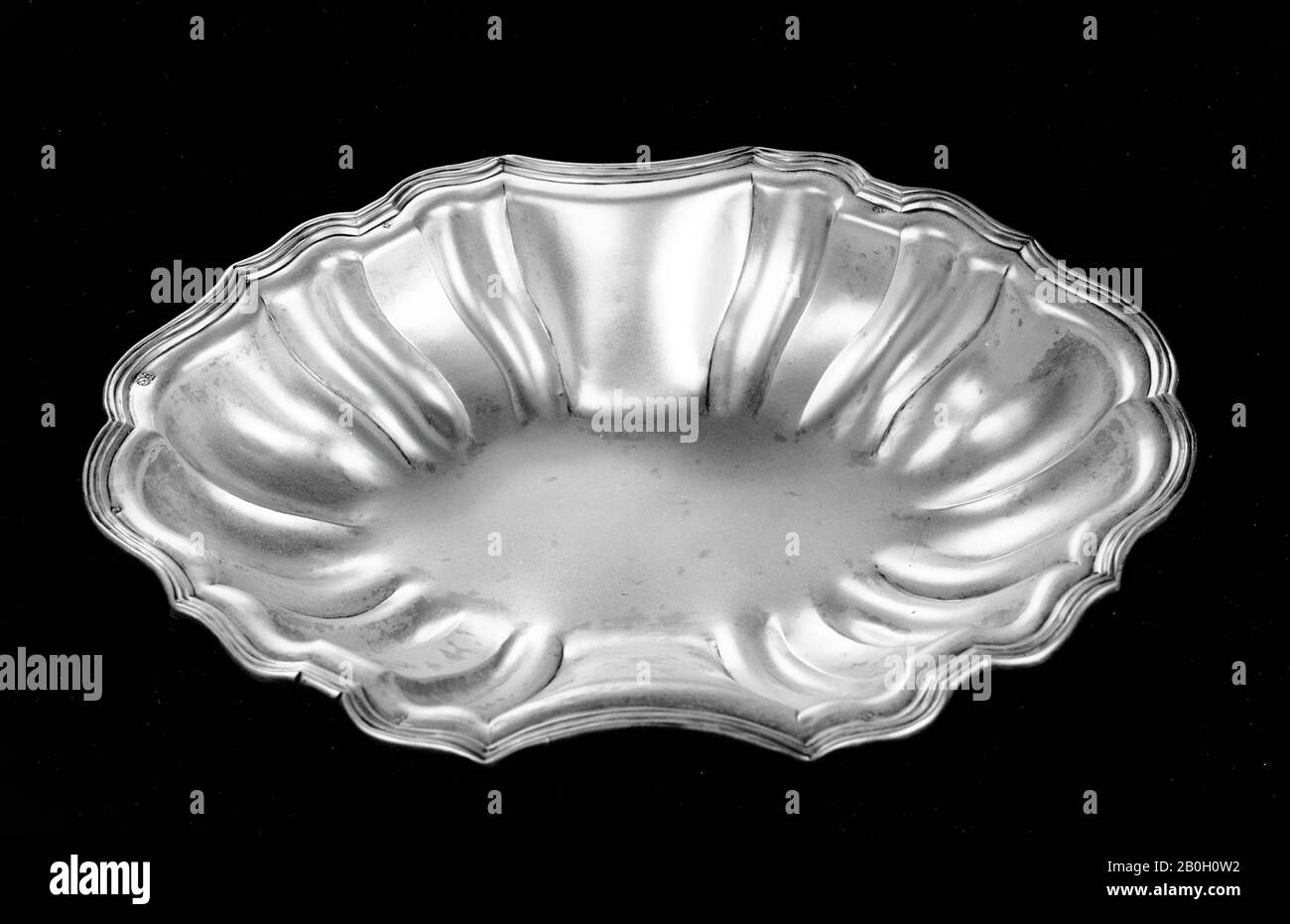 Maker's Mark GB, French, Dish, c. 1780, Silver Stock Photo