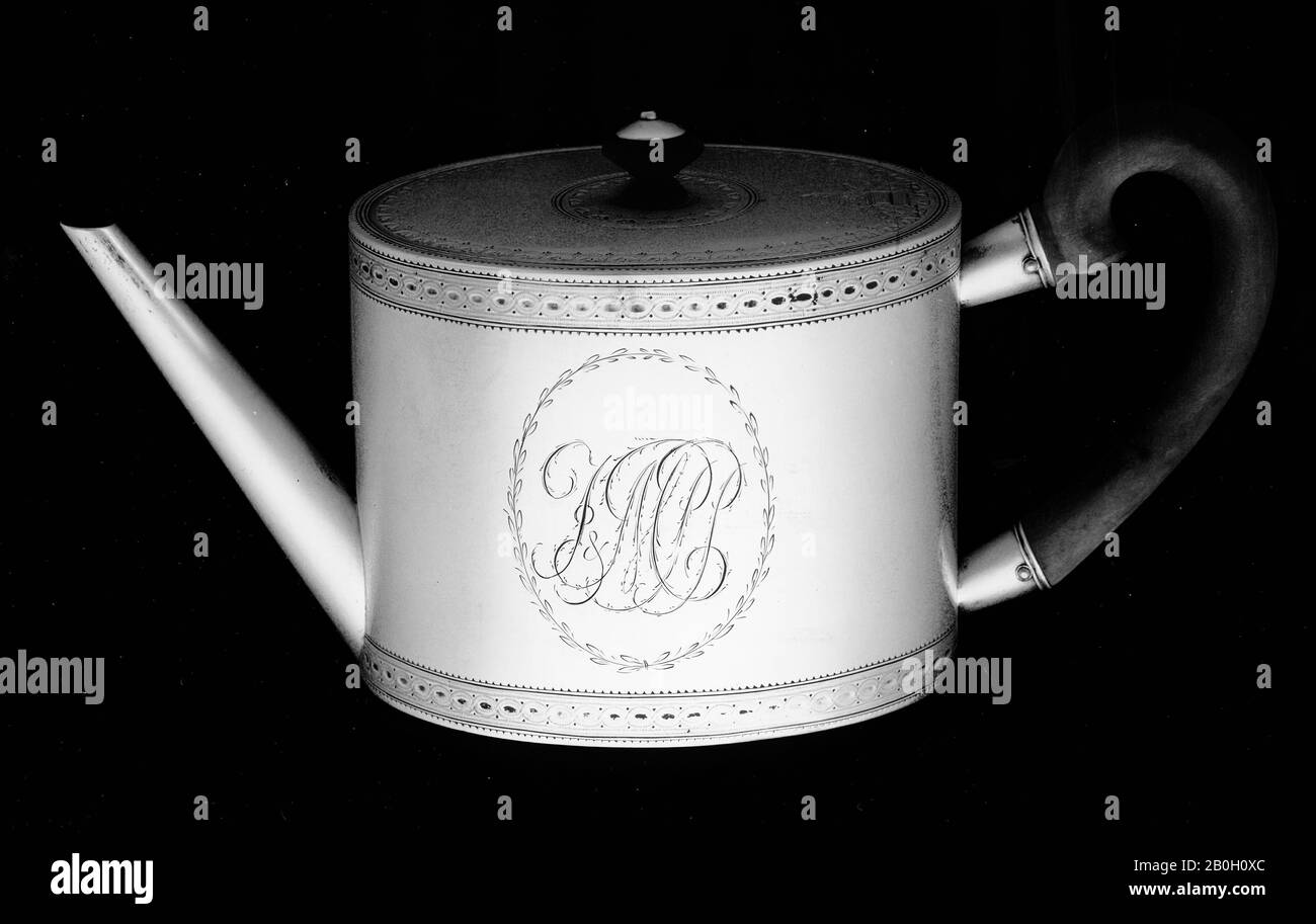 Maker's Mark SB, Swiss, Teapot, c. 1770, Silver Stock Photo