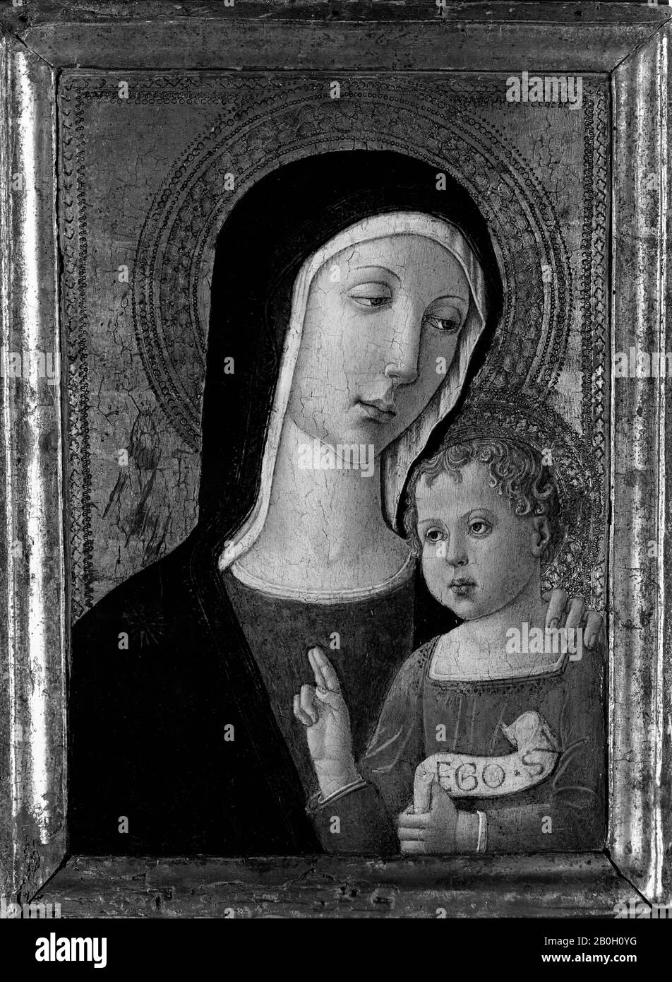 Benvenuto di Giovanni, Italian, 1436–c. 1518, Virgin and Child, c. 1465–70, Tempera and gold on panel, 16 1/16 x 11 3/4 in. (40.8 x 29.8 cm Stock Photo