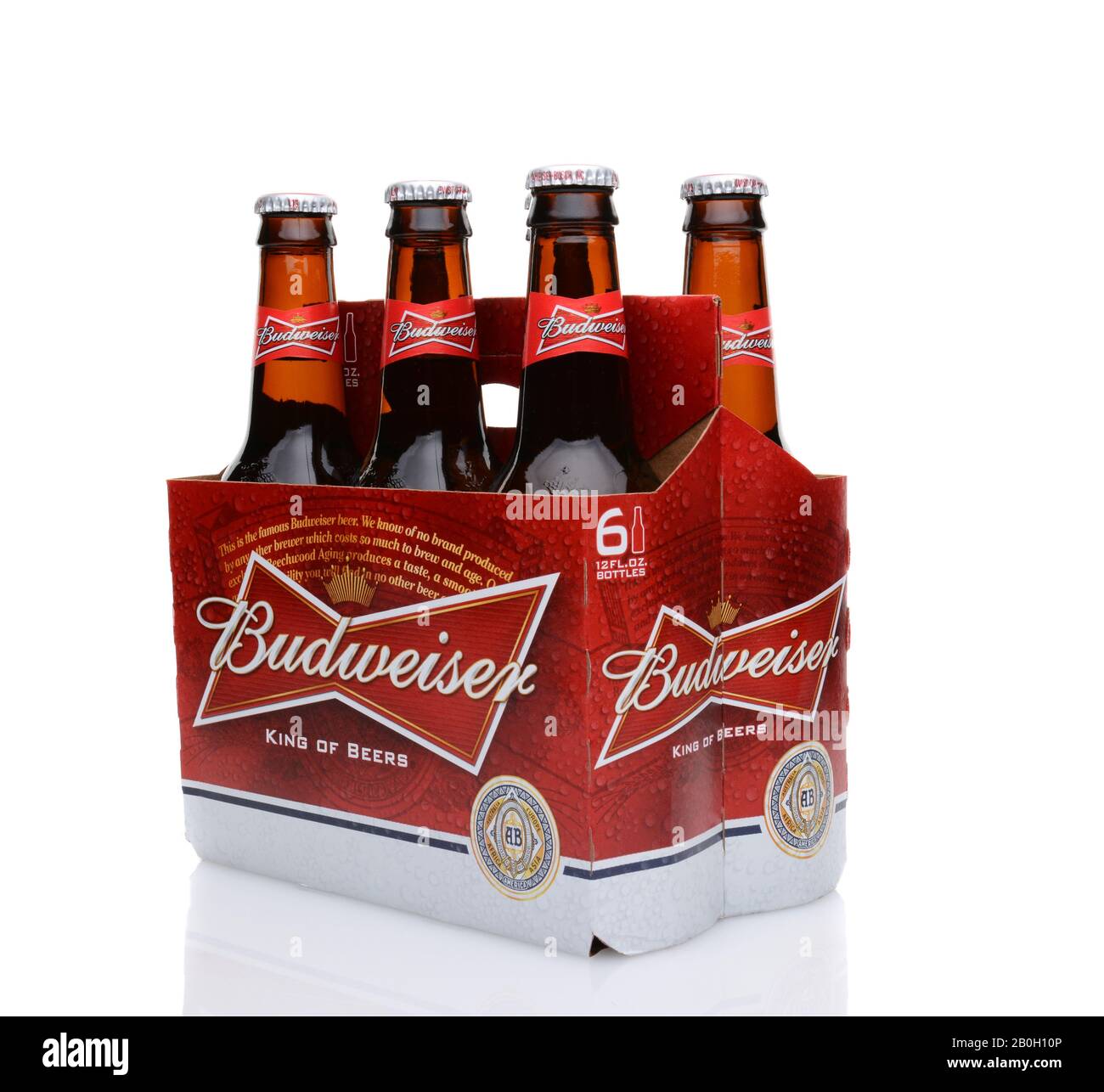 IRVINE, CA MAY 25, 2014 A 6 pack of Budweiser, side view. Introduced