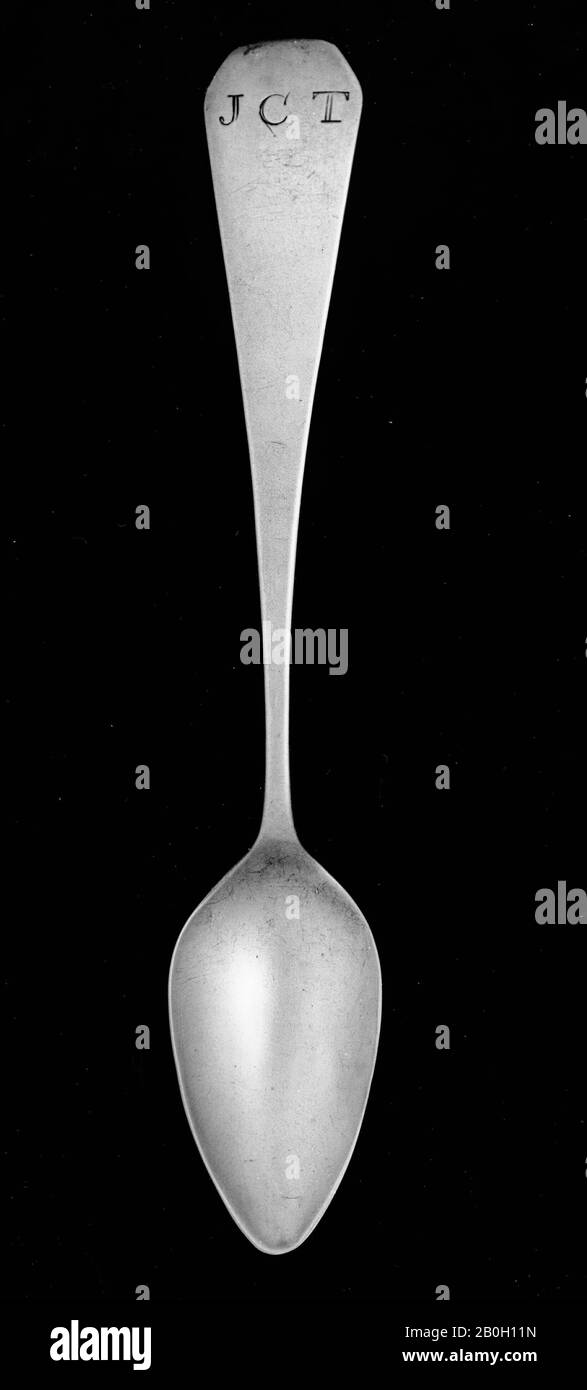 T. P. Drown, American, died 1816, Tea Spoon, c. 1800, Silver, Overall: 5 1/4 in. (13.3 cm Stock Photo