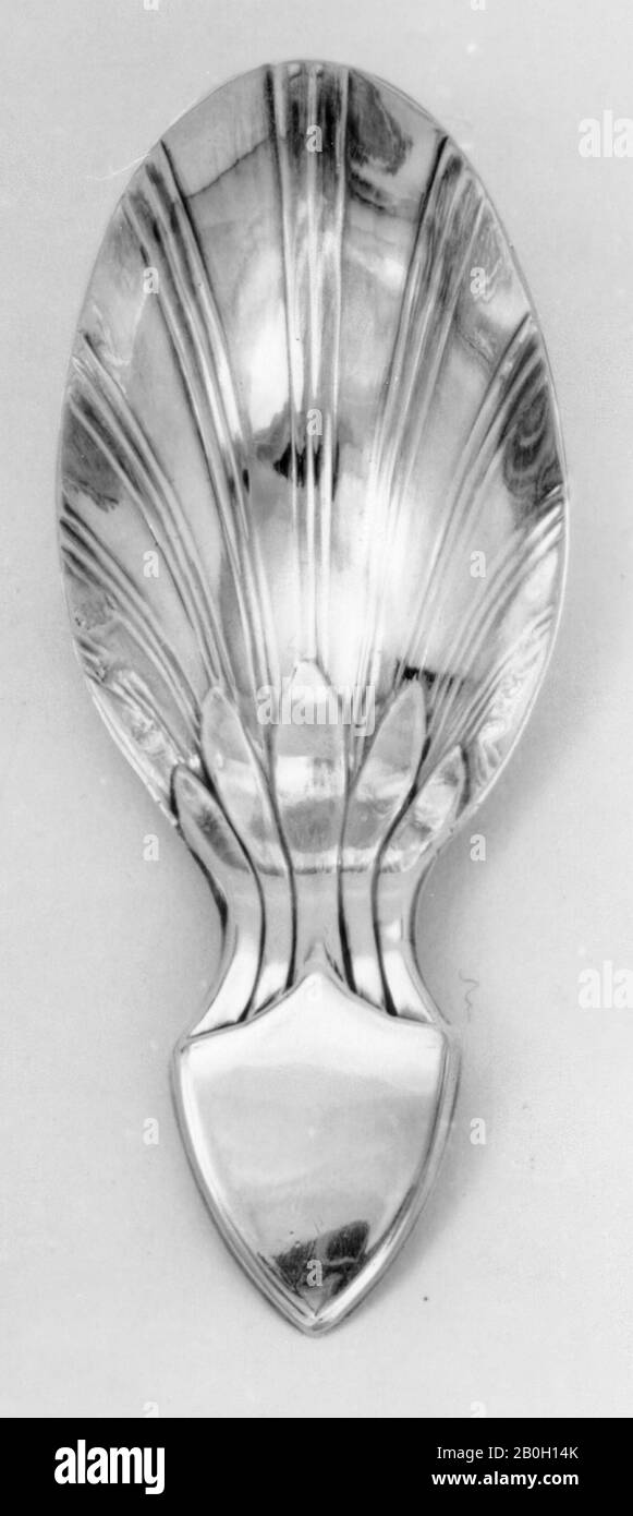 Nathaniel Smith & Co., English, first mark entered 1780, Caddy Spoon, 1796/97, Silver, Overall: 3 3/16 in. (8.1 cm Stock Photo