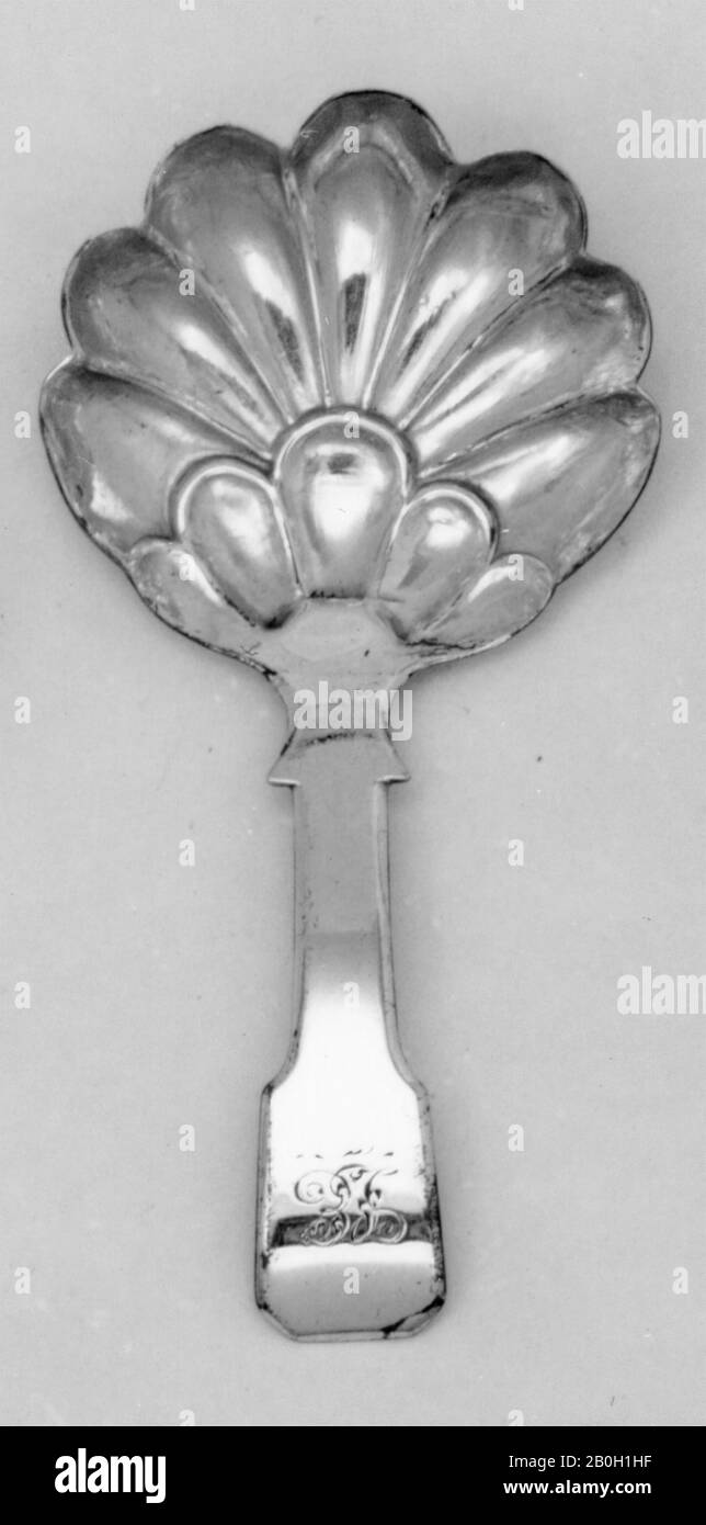 Maker's Mark JT, possibly Joseph Taylor, British, Caddy Spoon, 1831/32, Silver, Overall: 3 3/16 in. (8.1 cm Stock Photo