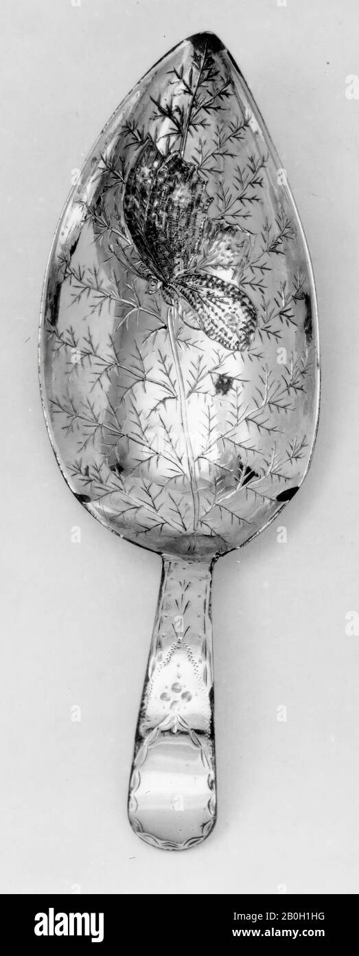John Lias, British, active 1791–1837, Caddy Spoon, 1816/17, Silver, Overall: 3 15/16 in. (10 cm Stock Photo