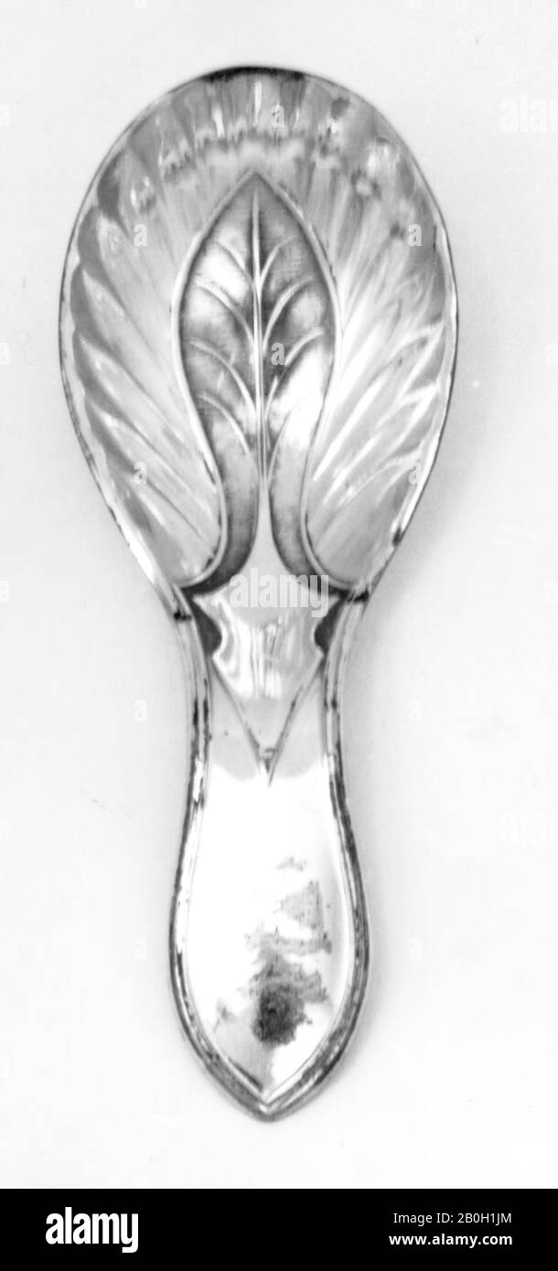 Unmarked, Caddy Spoon, 1817, Silver, Overall: 3 7/16 in. (8.7 cm Stock Photo